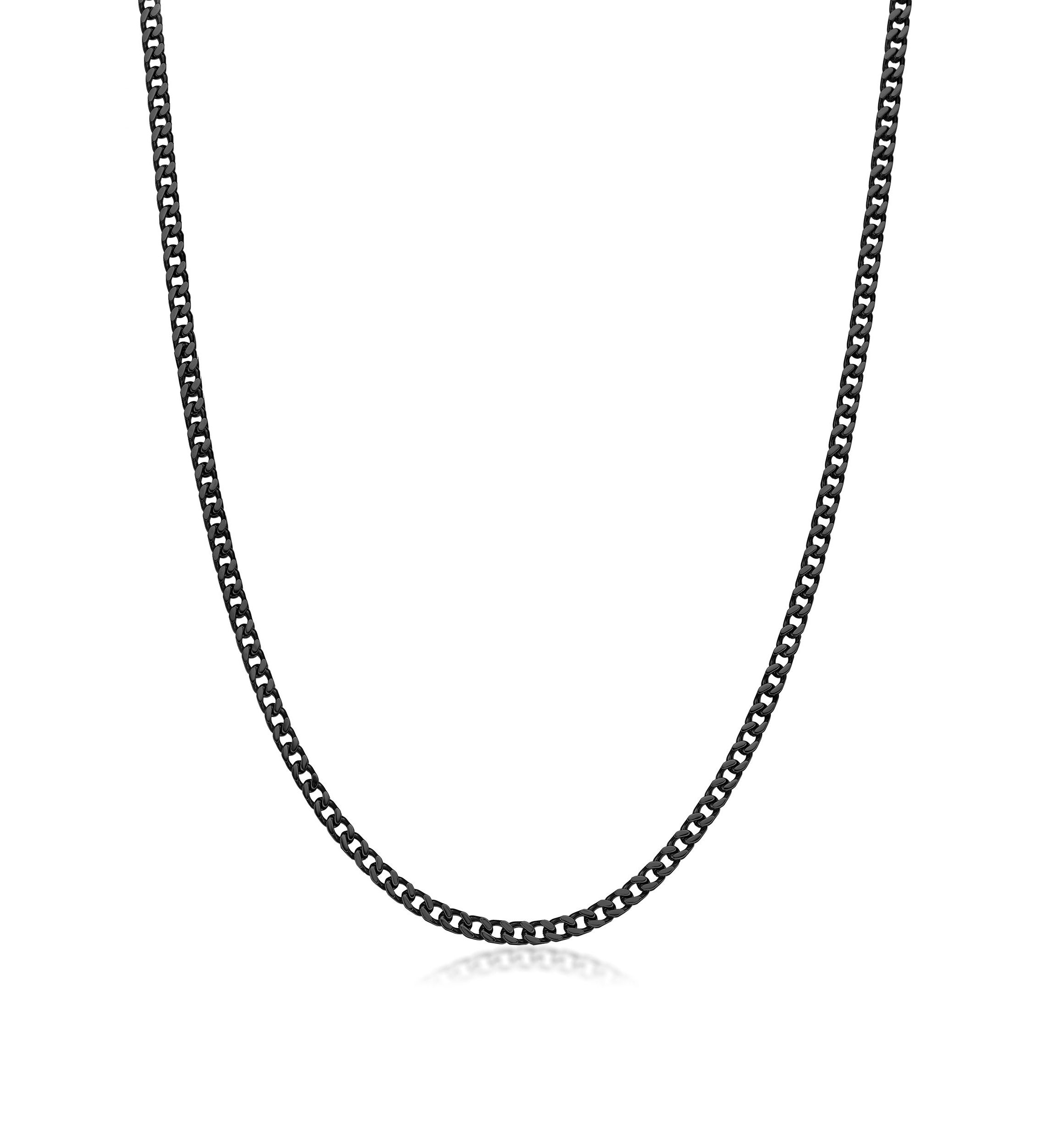 Stainless Steel 4MM Foxtail Chain Necklace with Black Ion Plating, 22" Length