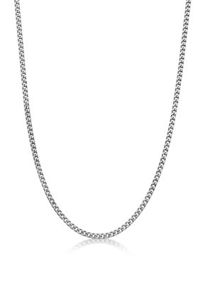 LYNX Men's 4MM Stainless Steel Foxtail Chain Necklace, White, 26 in
