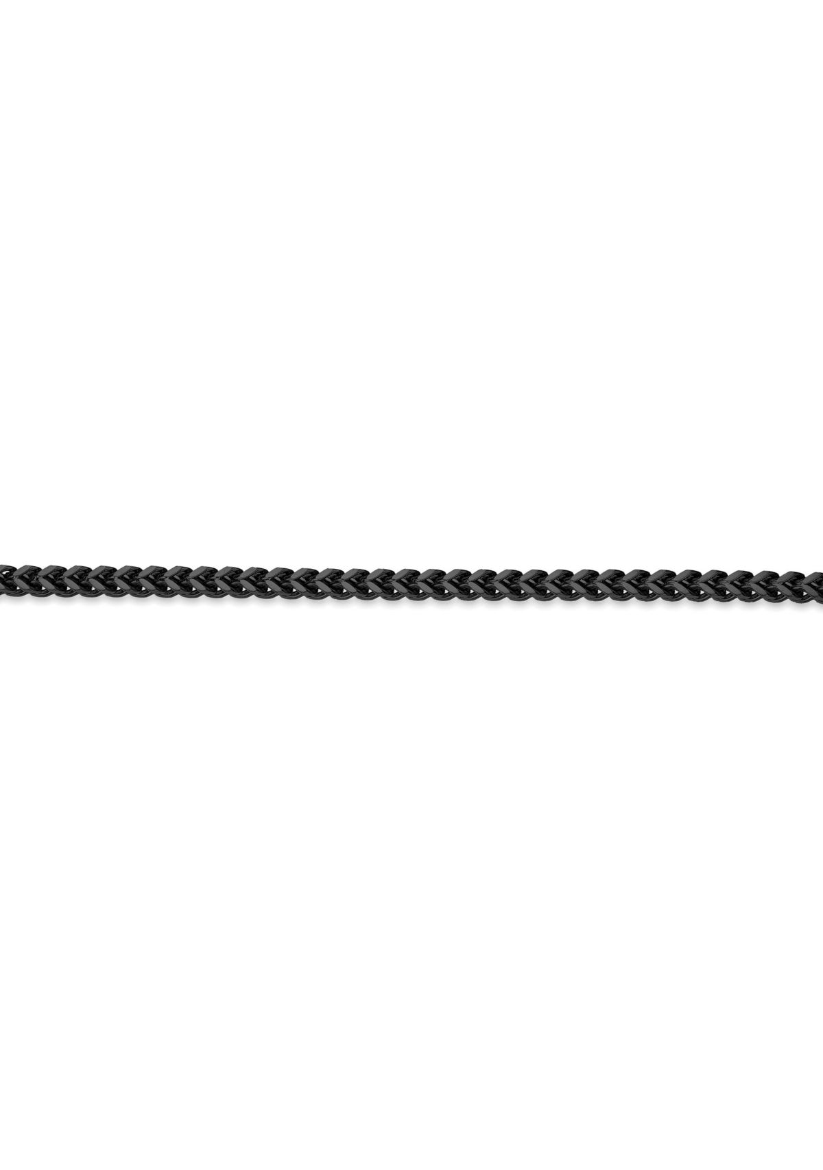 Stainless Steel 4MM Foxtail Chain Necklace with Black Ion Plating, 22" Length