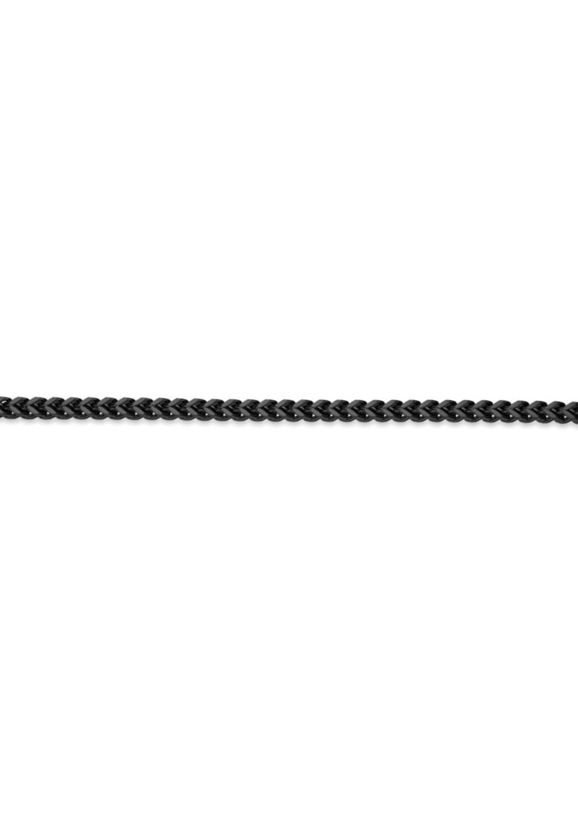 Stainless Steel 4MM Foxtail Chain Necklace with Black Ion Plating, 24" Length