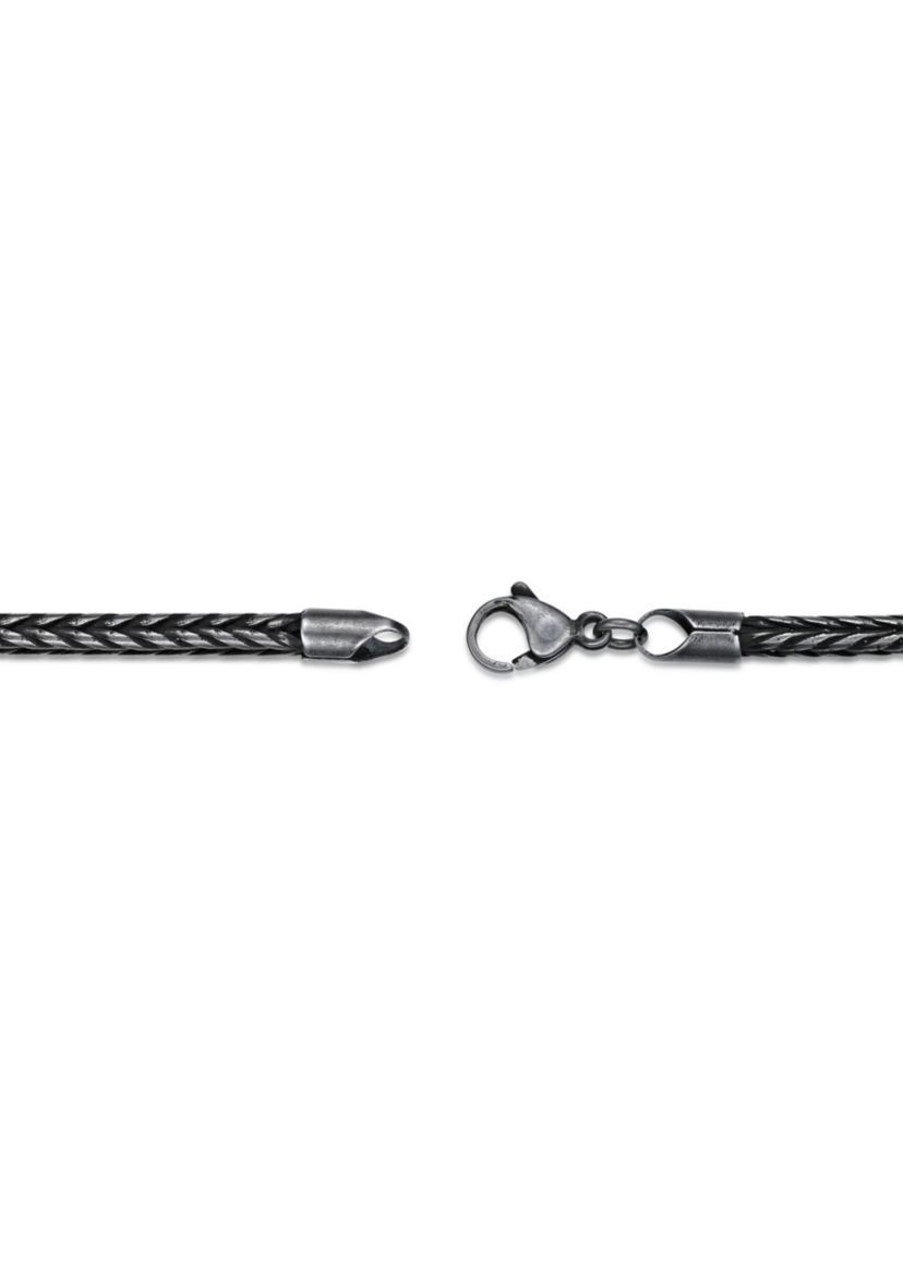 Stainless Steel 3.5MM Snake Chain Necklace with Antique Finish, 20" Length