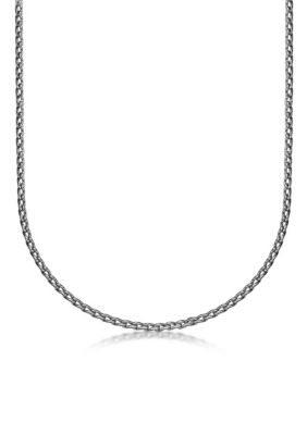Belk & Co Men's Stainless Steel 3MM Twist Link Chain Necklace with Push Lock, 20" Length