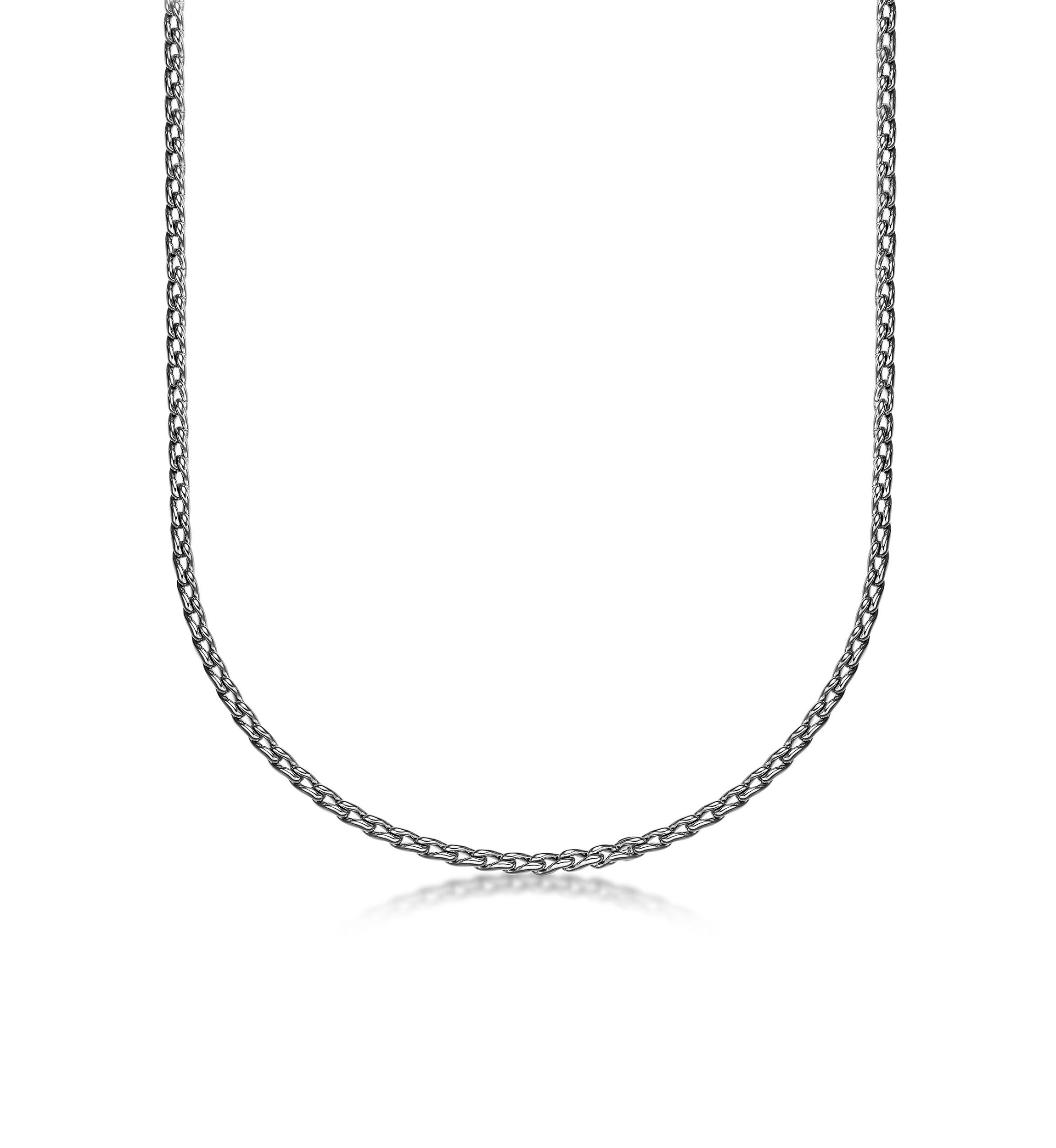 Stainless Steel 3MM Twist Link Chain Necklace with Push Lock, 24" Length
