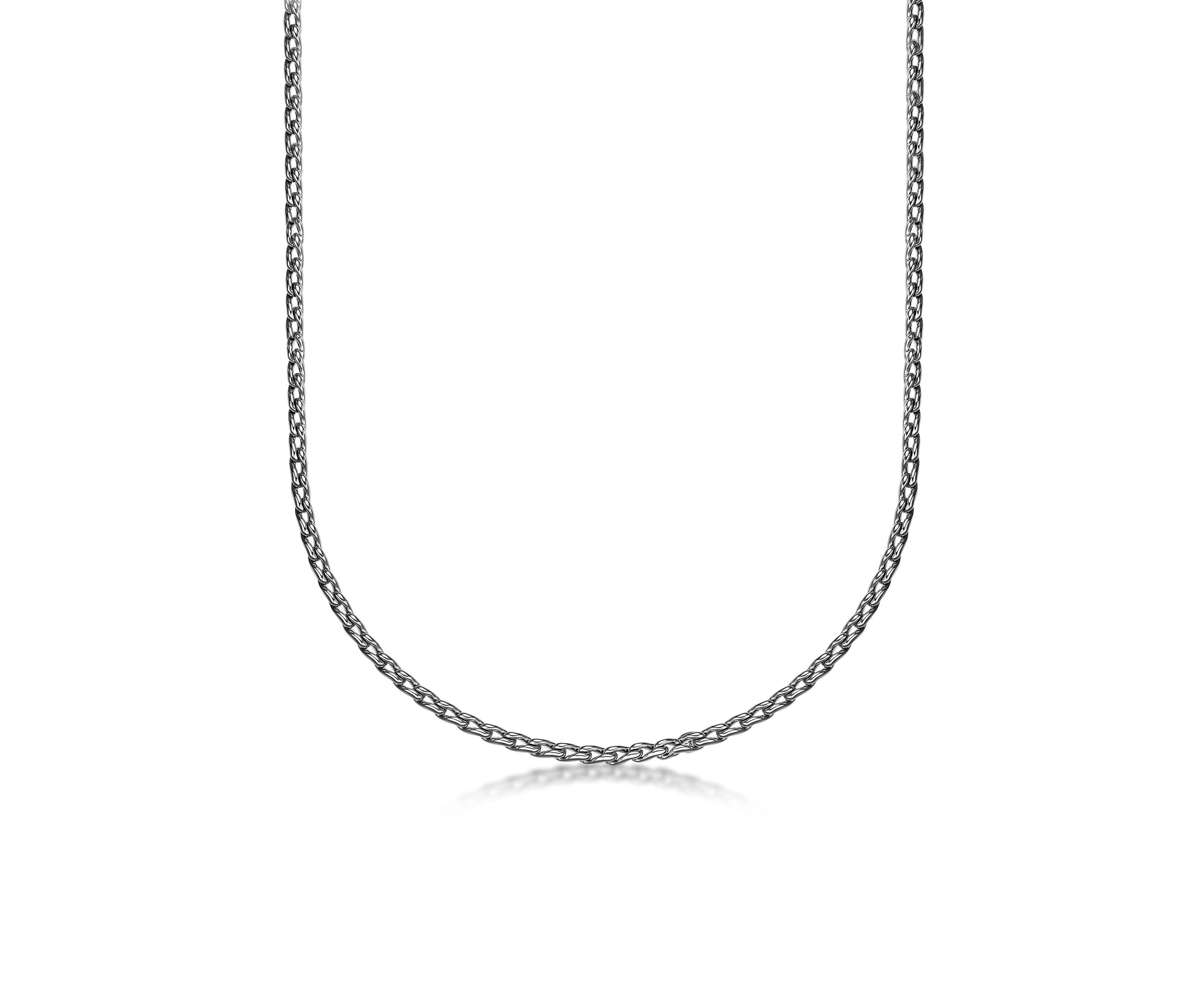 Stainless Steel 3MM Twist Link Chain Necklace with Push Lock, 20" Length