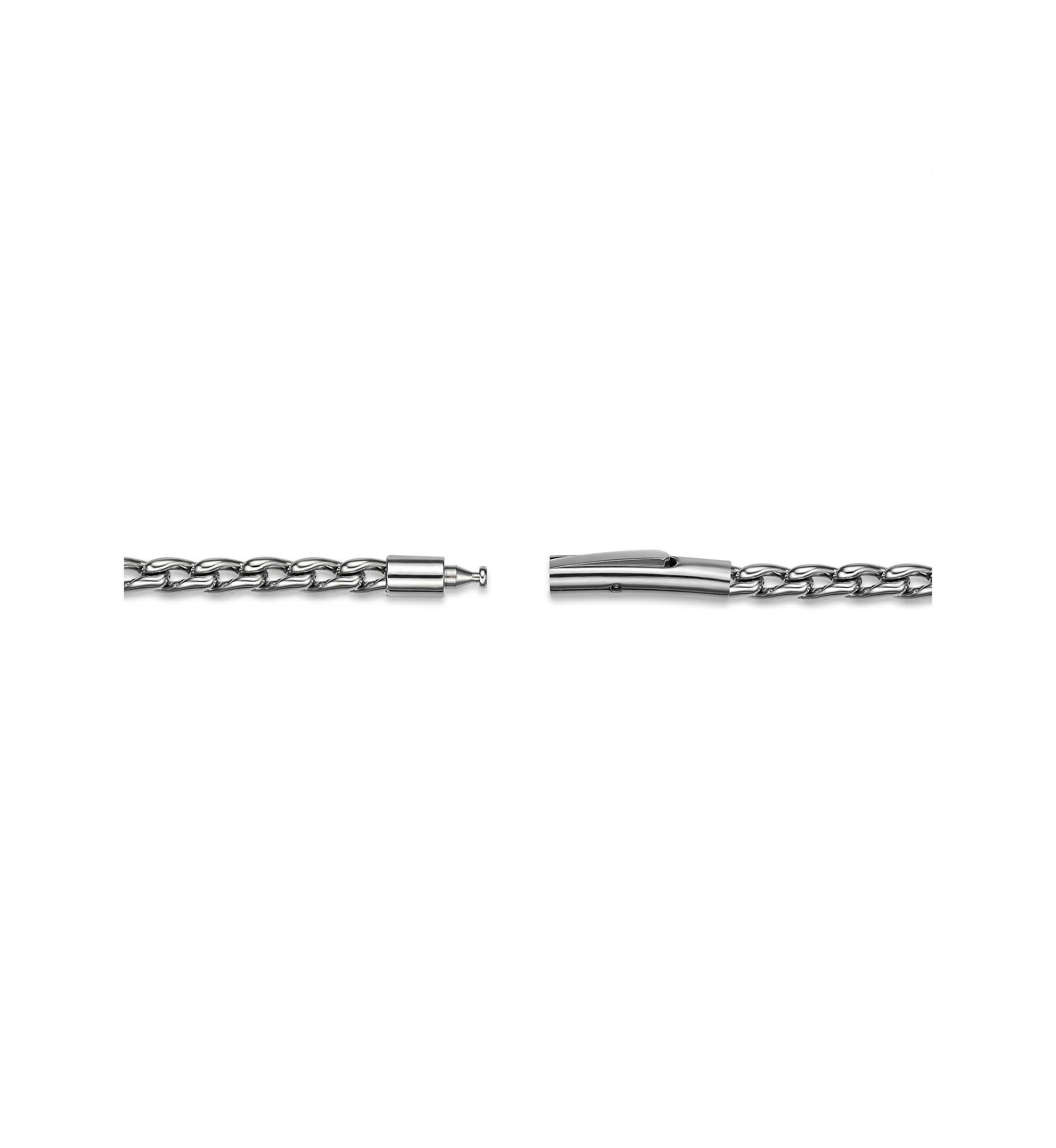 Stainless Steel 3MM Twist Link Chain Necklace with Push Lock, 24" Length