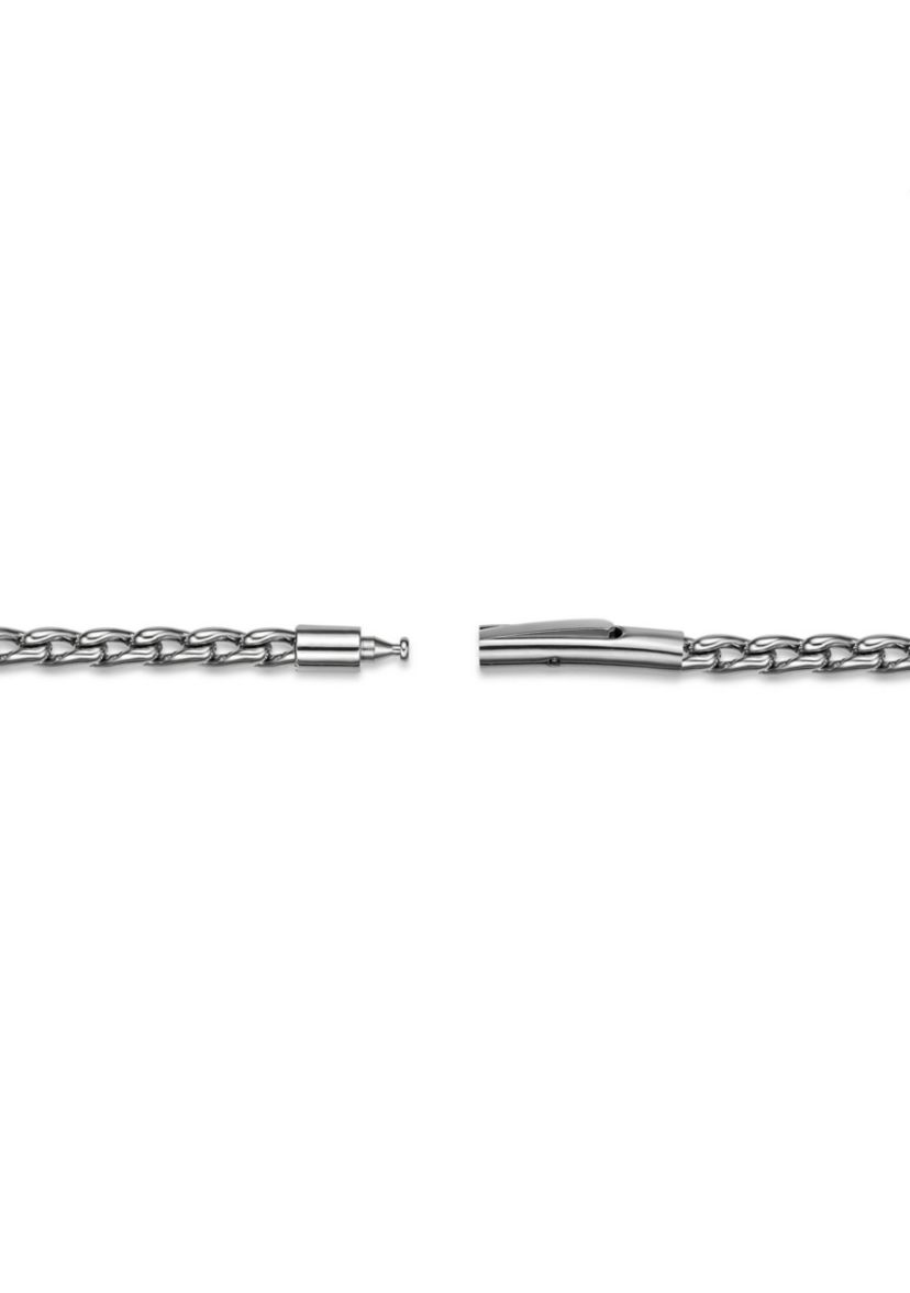 Stainless Steel 3MM Twist Link Chain Necklace with Push Lock, 20" Length