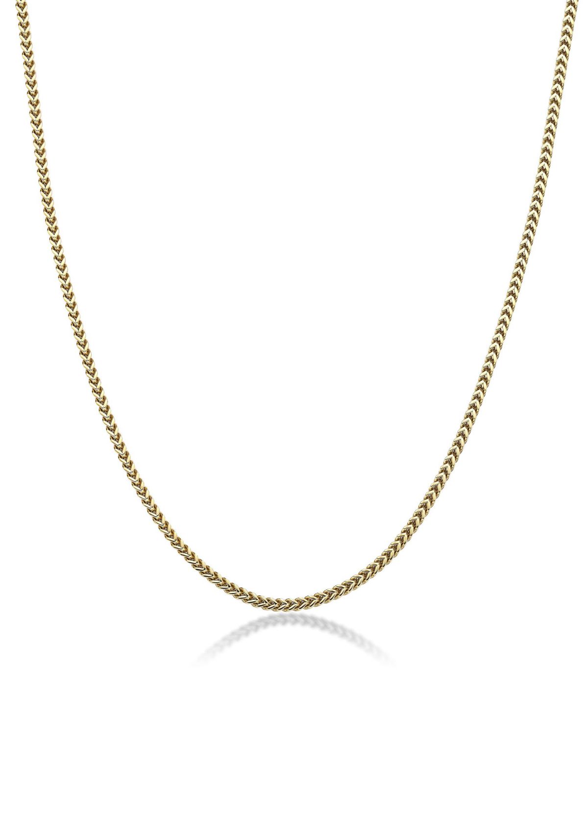 Stainless Steel 2.5MM Foxtail Chain Necklace with Goldtone Ion Plating, 20" Length