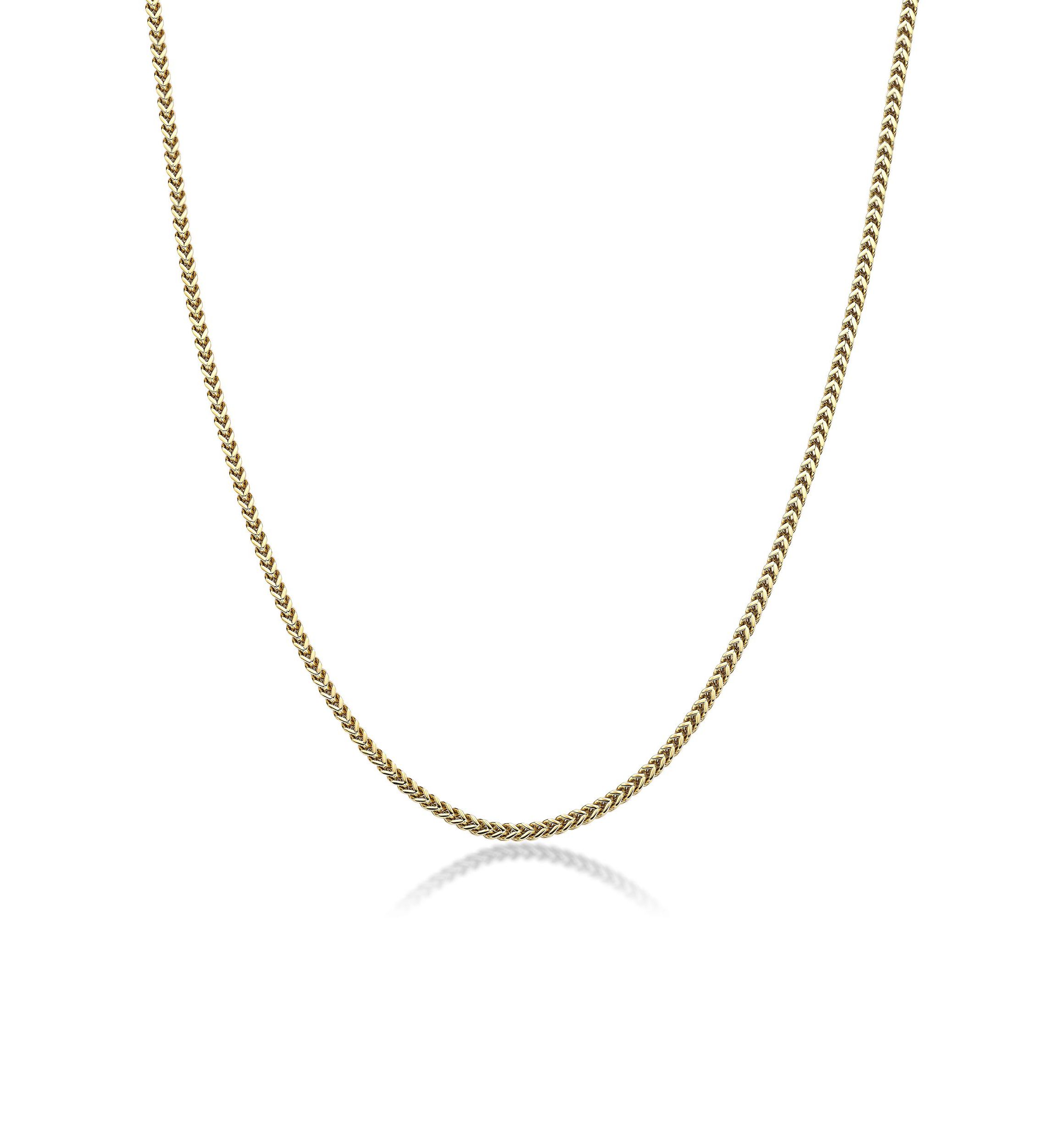 Stainless Steel 2.5MM Foxtail Chain Necklace with Goldtone Ion Plating, 20" Length