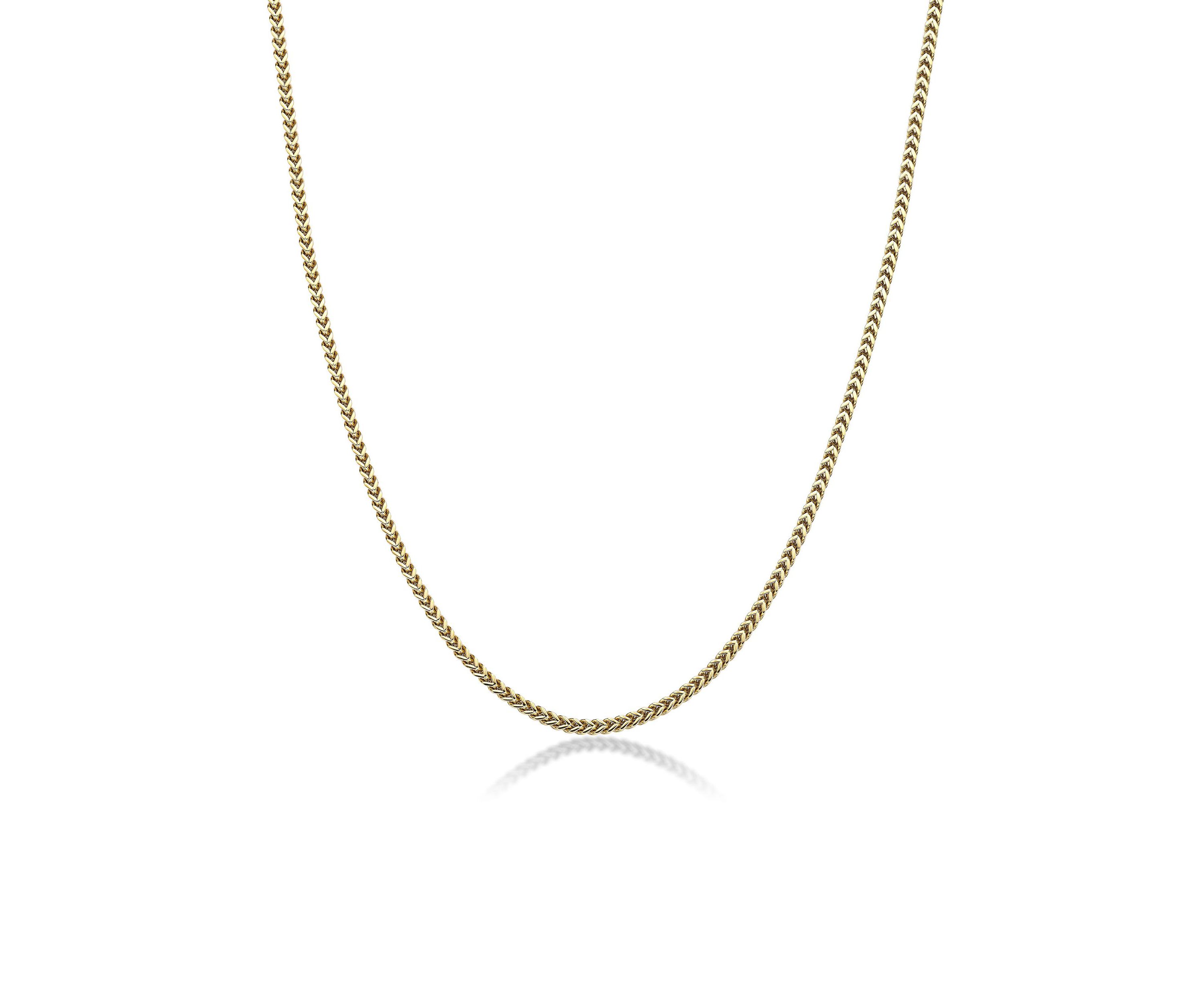 Stainless Steel 2.5MM Foxtail Chain Necklace with Goldtone Ion Plating, 20" Length