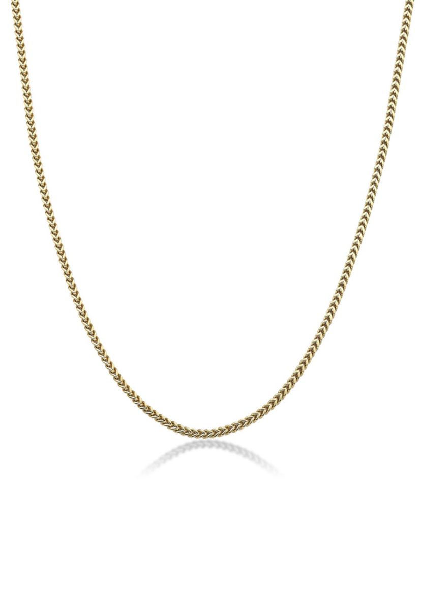 Stainless Steel 2.5MM Foxtail Chain Necklace with Goldtone Ion Plating, 20" Length