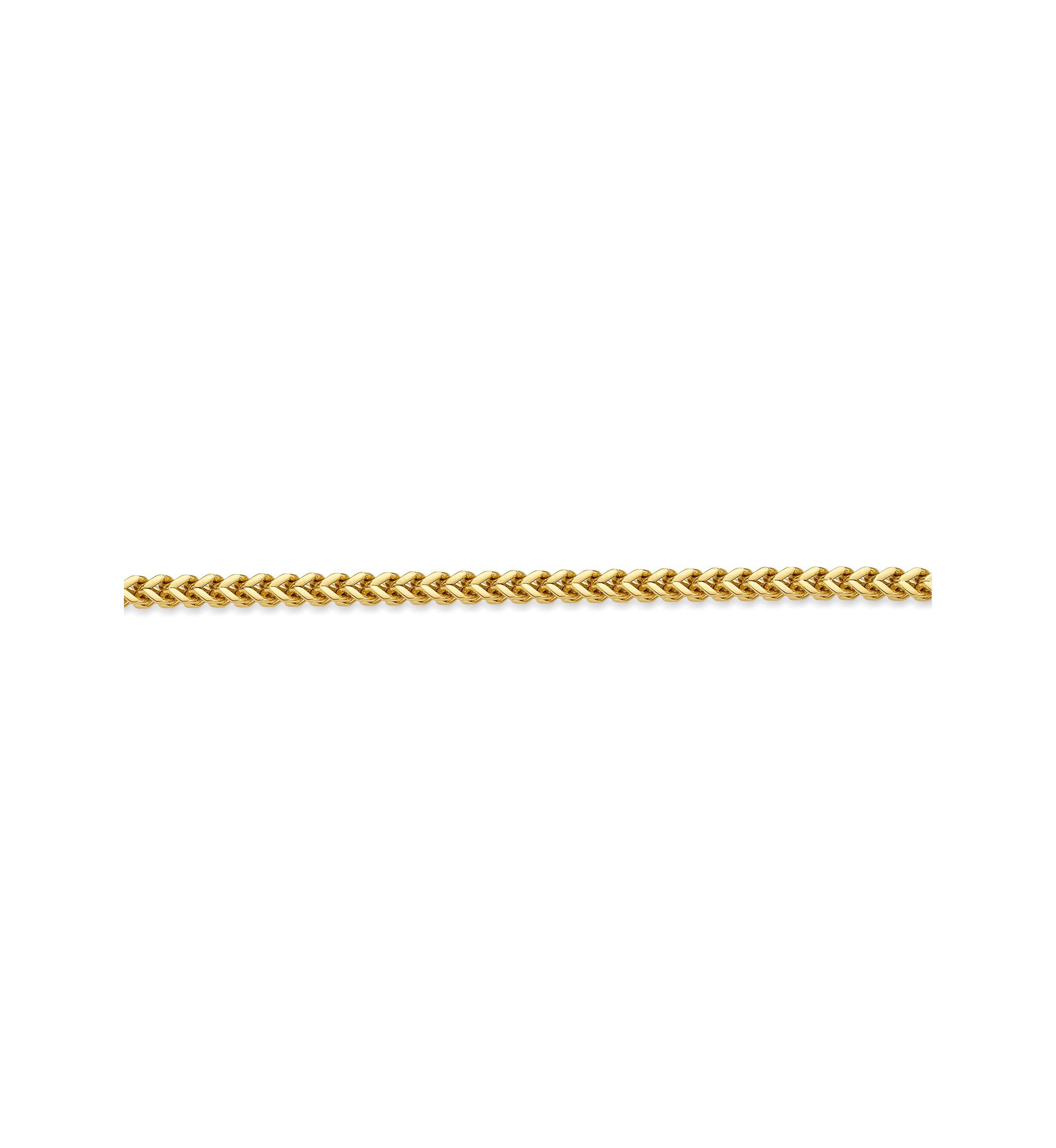 Stainless Steel 2.5MM Foxtail Chain Necklace with Goldtone Ion Plating, 20" Length