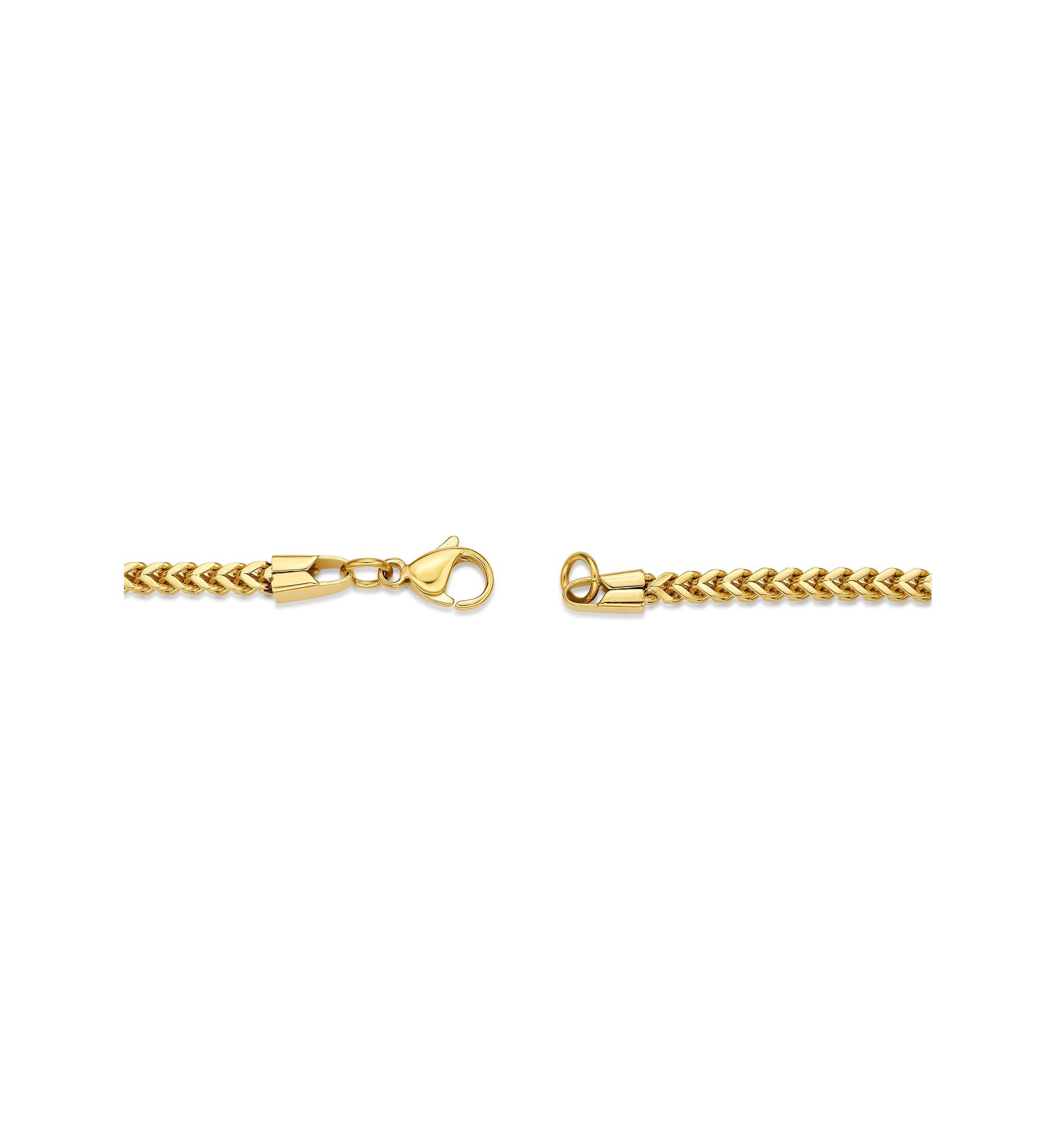 Stainless Steel 2.5MM Foxtail Chain Necklace with Goldtone Ion Plating, 20" Length