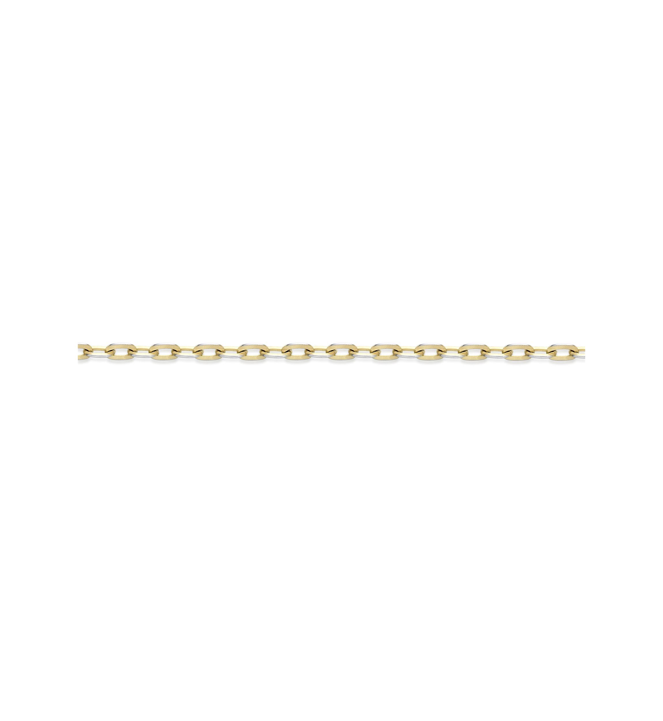 Stainless Steel 6MM Square Rolo Chain Necklace with Goldtone Ion Plating, 18" Length