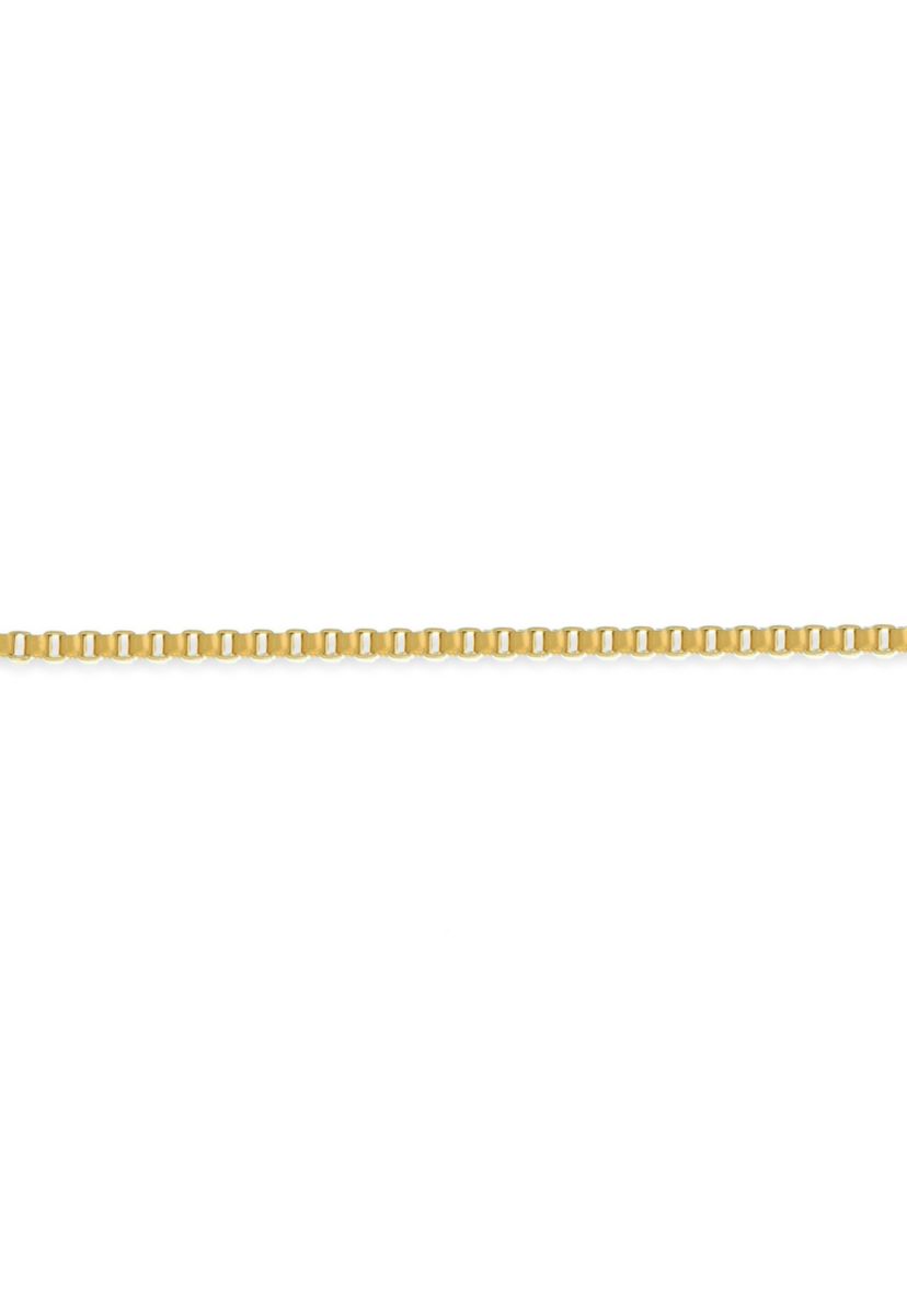 Stainless Steel 2MM Box Chain Necklace with Goldtone Ion Plating, 20" Length