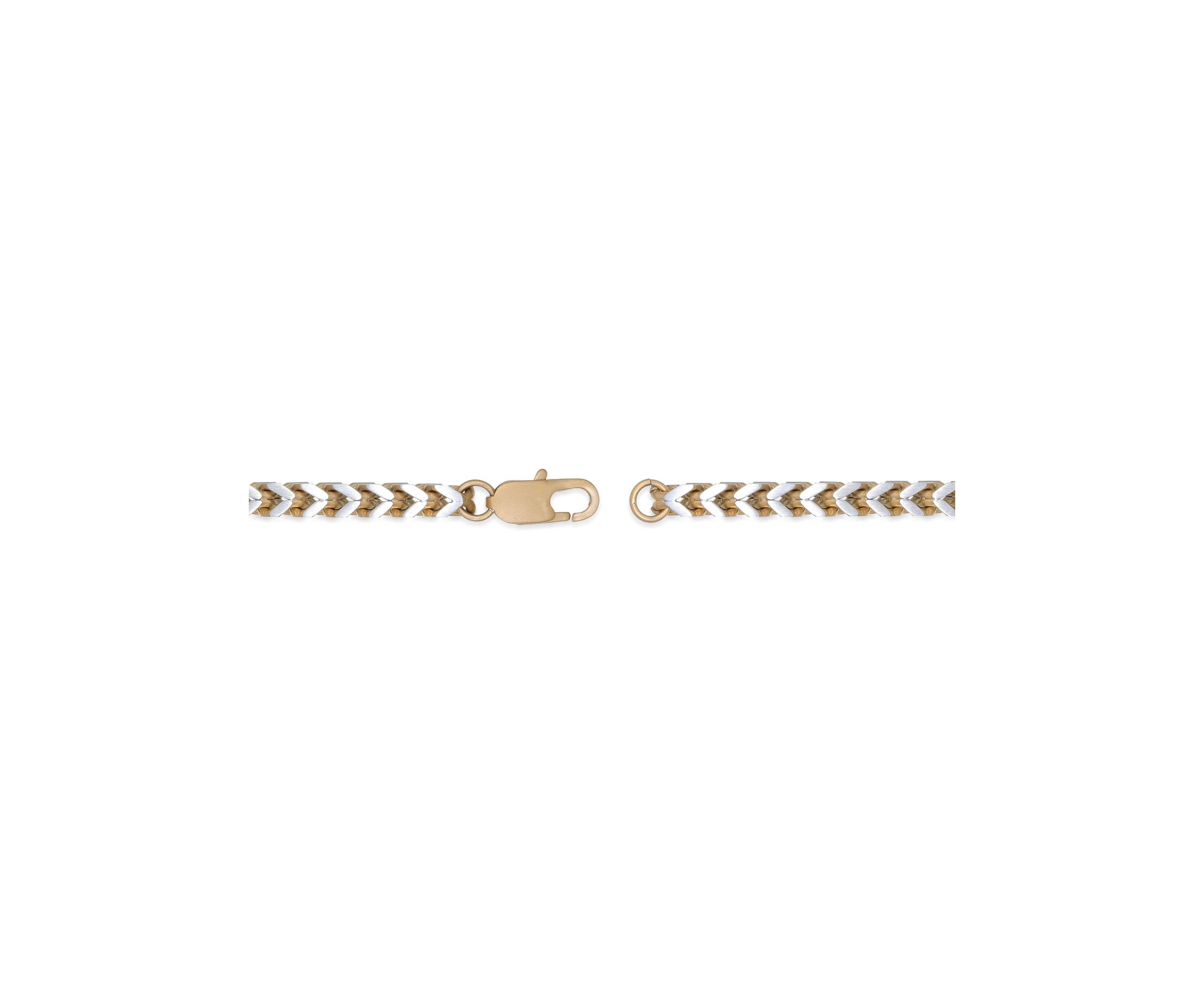 Stainless Steel 5MM Foxtail Chain Necklace with Goldtone Ion Plating, 30" Length
