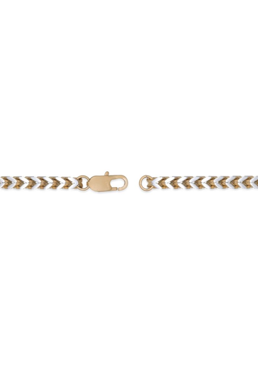 Stainless Steel 5MM Foxtail Chain Necklace with Goldtone Ion Plating, 30" Length