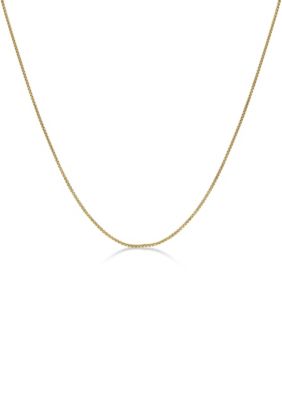 LYNX Men's Stainless Steel 2MM Round Box Chain Necklace with Goldtone Ion Plating, 20" Length, 20 in