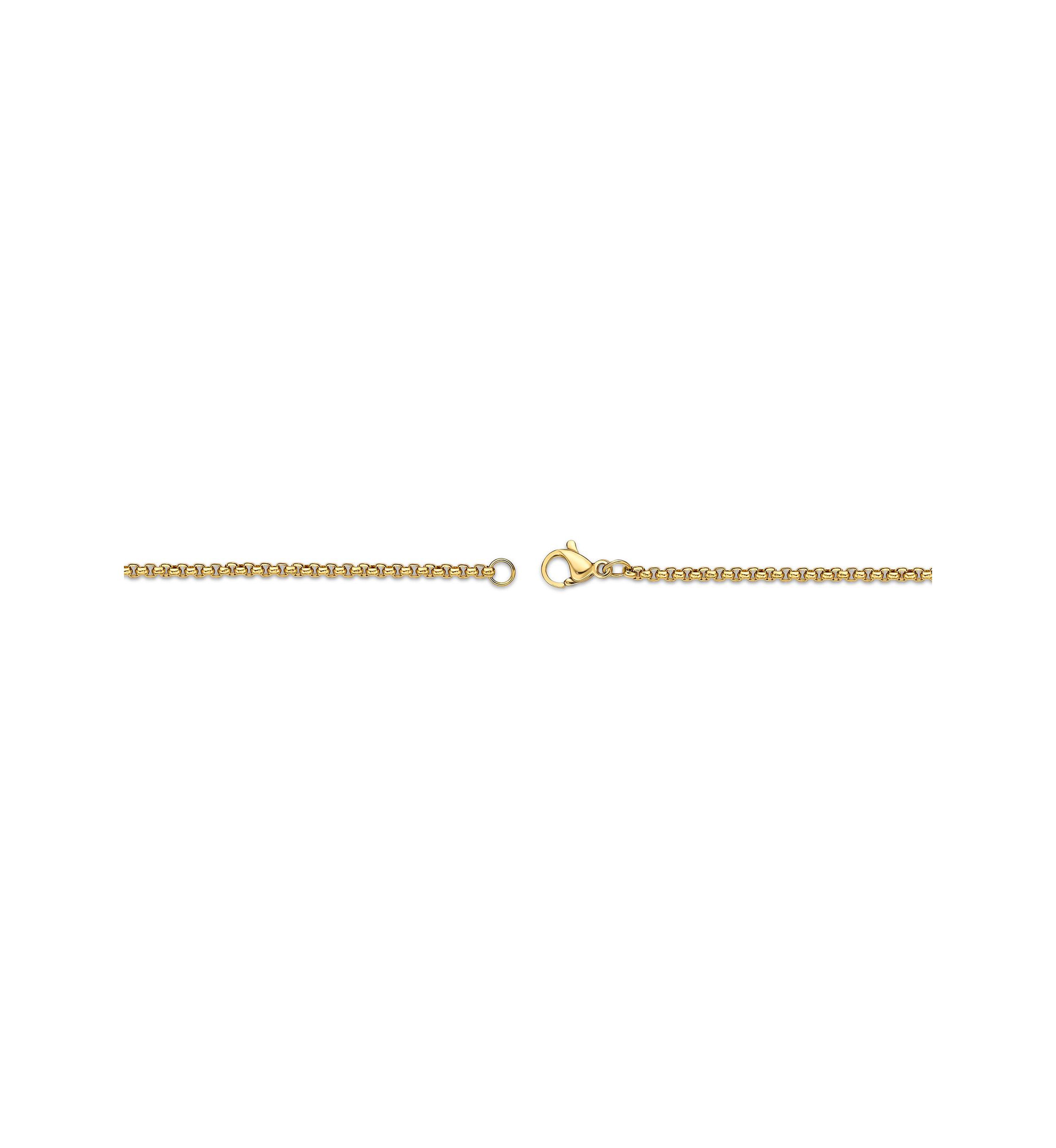 Stainless Steel 2MM Round Box Chain Necklace with Goldtone Ion Plating, 20" Length