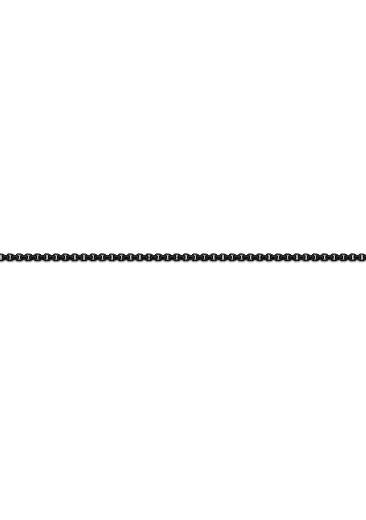 Stainless Steel 2MM Round Box Chain Necklace with Black Ion Plating, 20" Length