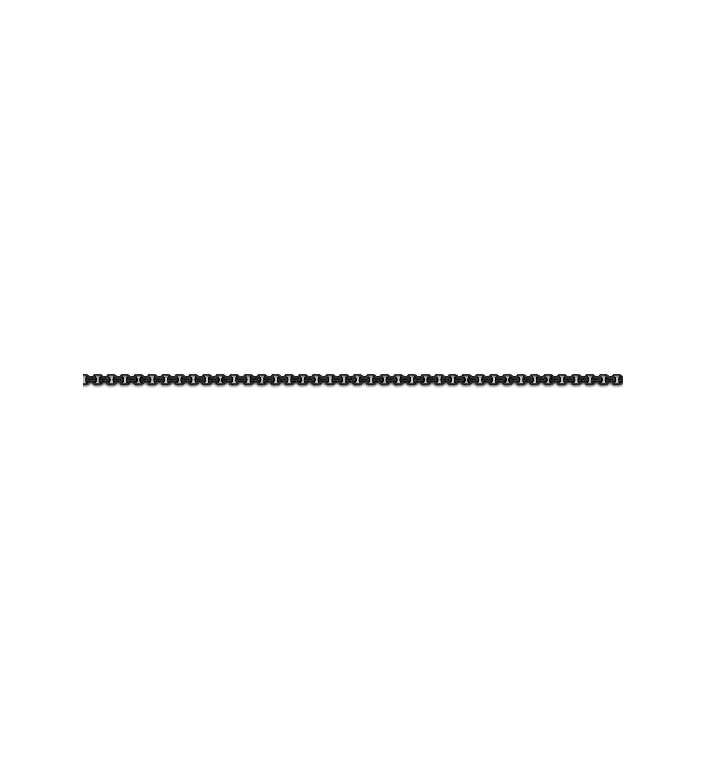 Stainless Steel 2MM Round Box Chain Necklace with Black Ion Plating, 20" Length