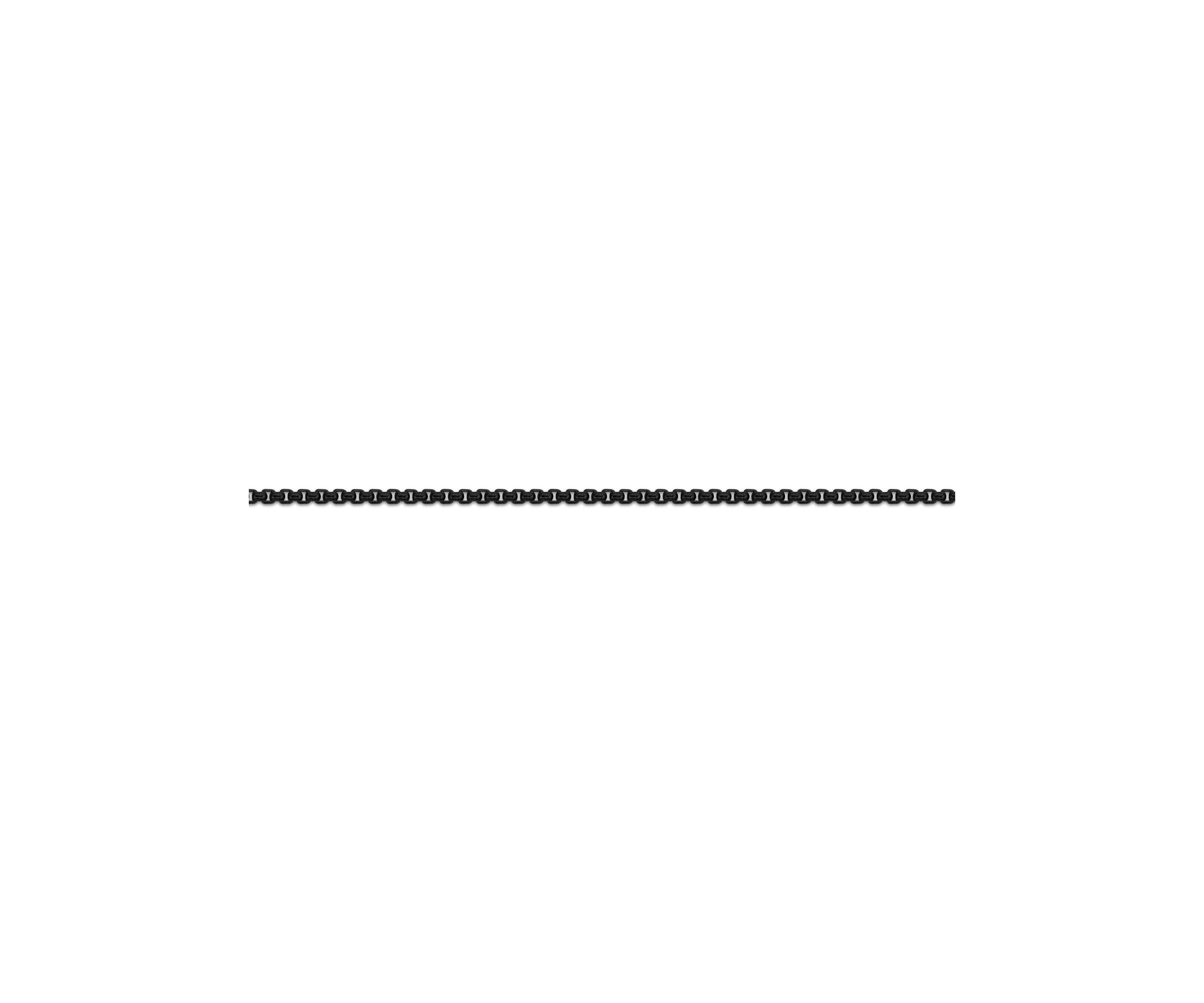 Stainless Steel 2MM Round Box Chain Necklace with Black Ion Plating, 22" Length
