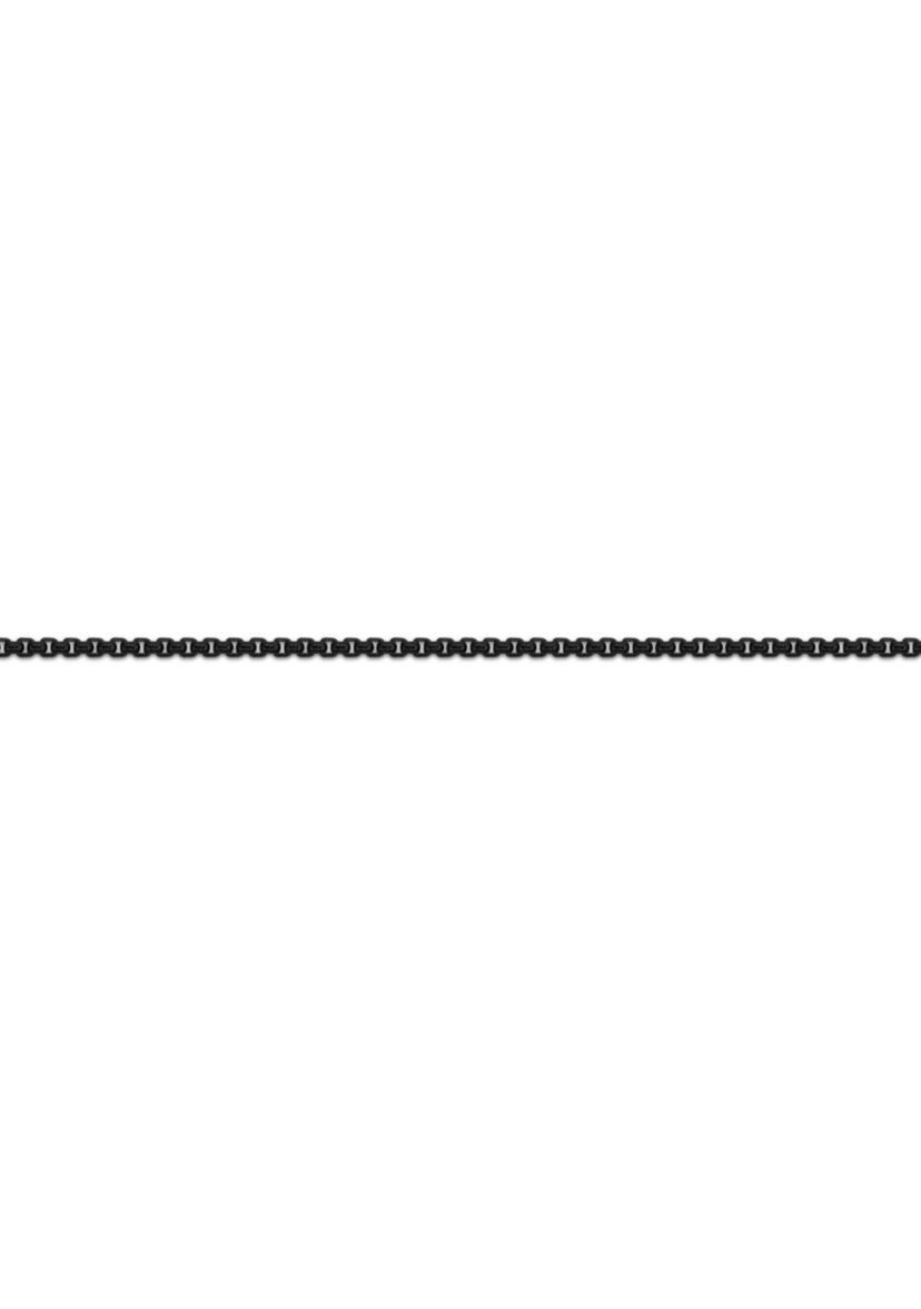 Stainless Steel 2MM Round Box Chain Necklace with Black Ion Plating, 22" Length