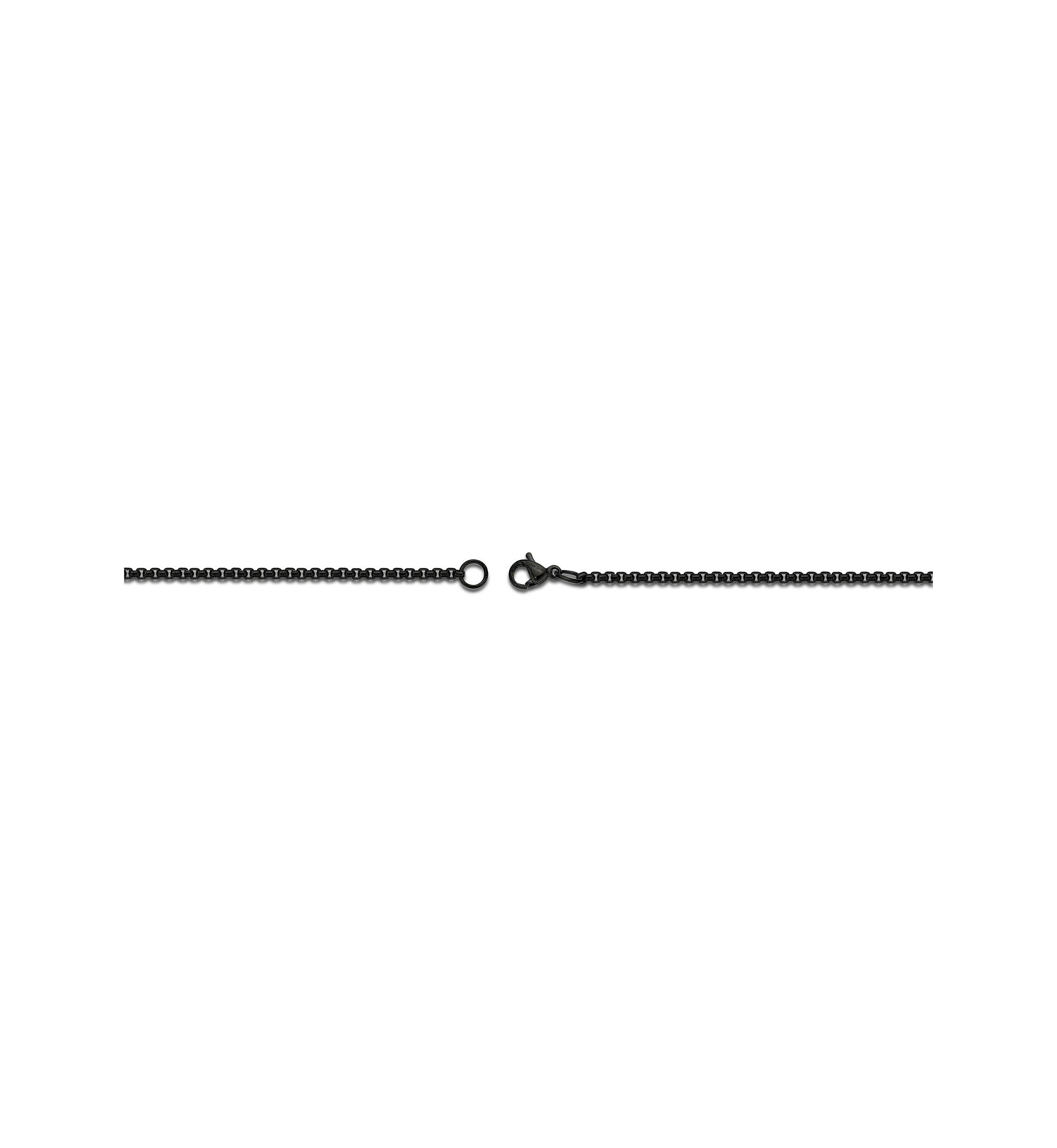 Stainless Steel 2MM Round Box Chain Necklace with Black Ion Plating, 20" Length