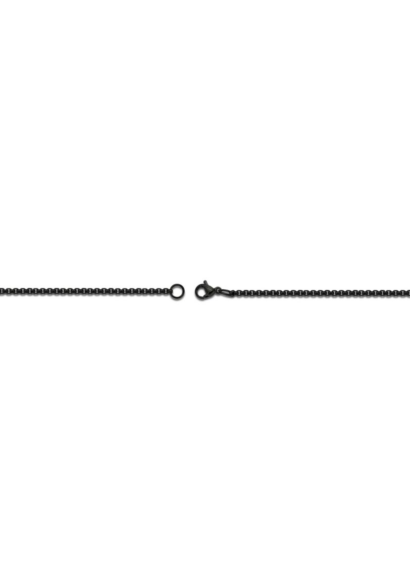 Stainless Steel 2MM Round Box Chain Necklace with Black Ion Plating, 22" Length