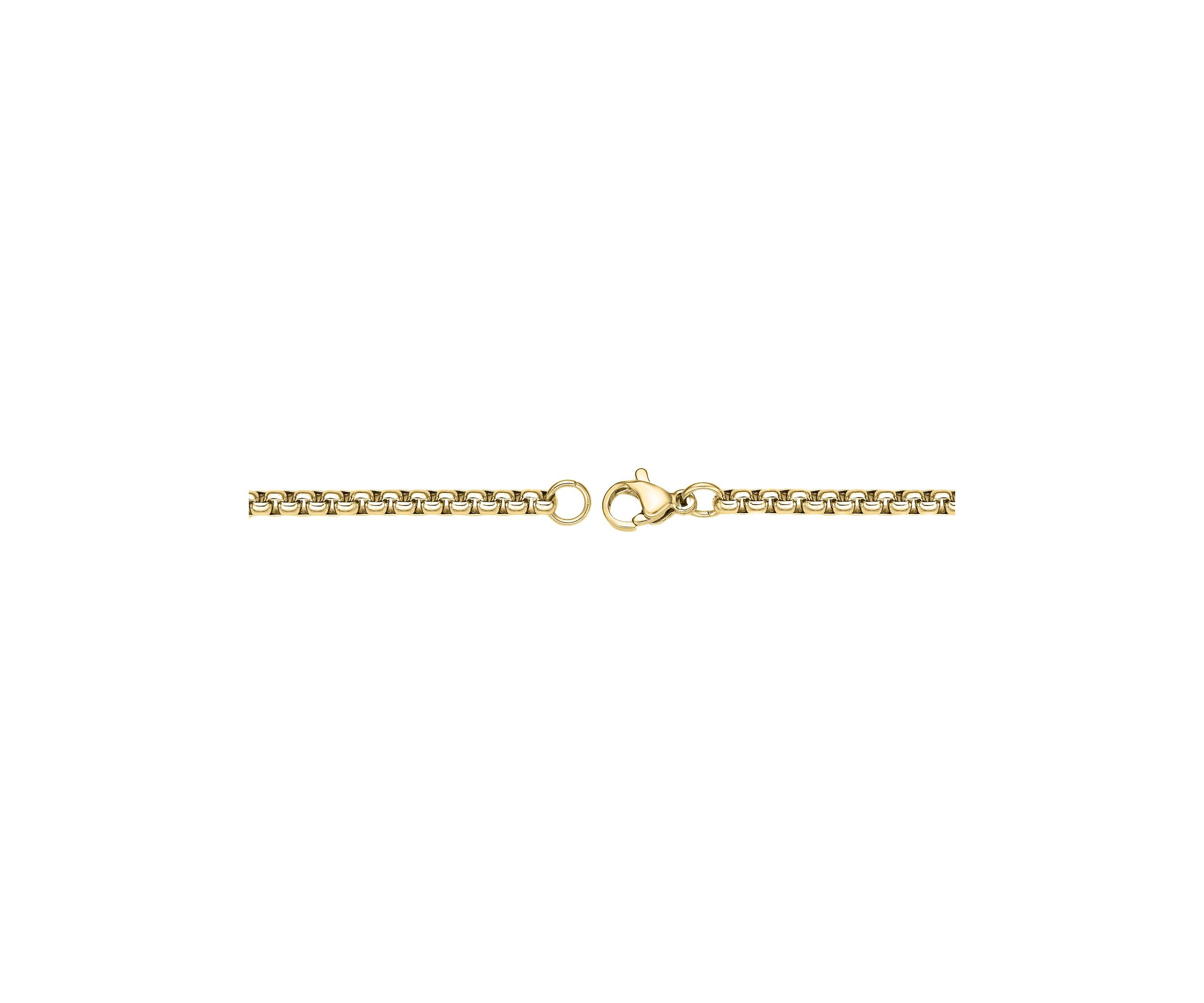 Stainless Steel 4MM Round Box Chain Necklace with Goldtone Ion Plating, 30" Length
