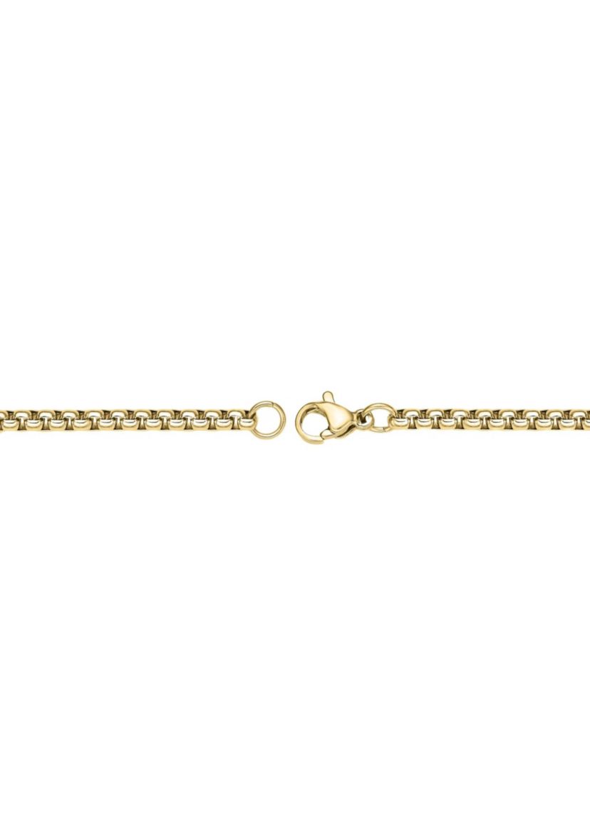 Stainless Steel 4MM Round Box Chain Necklace with Goldtone Ion Plating, 30" Length