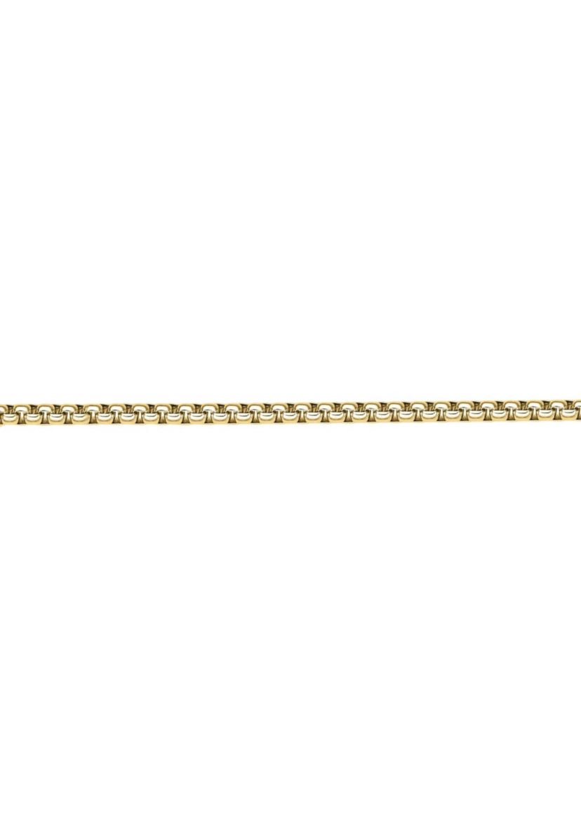 Stainless Steel 4MM Round Box Chain Necklace with Goldtone Ion Plating, 30" Length