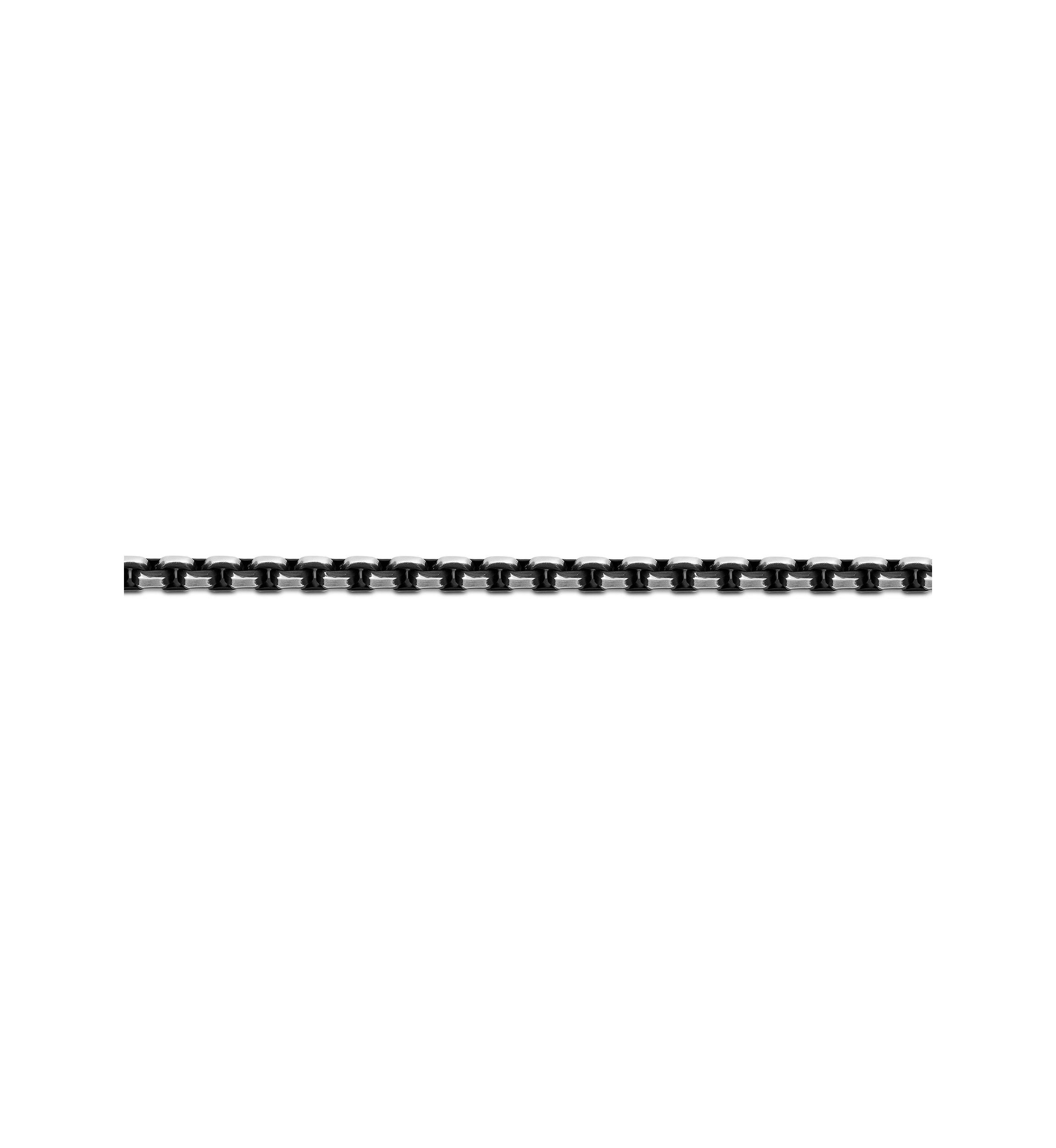 Stainless Steel 5MM Round Box Chain Necklace with Black Ion Plating, 20" Length