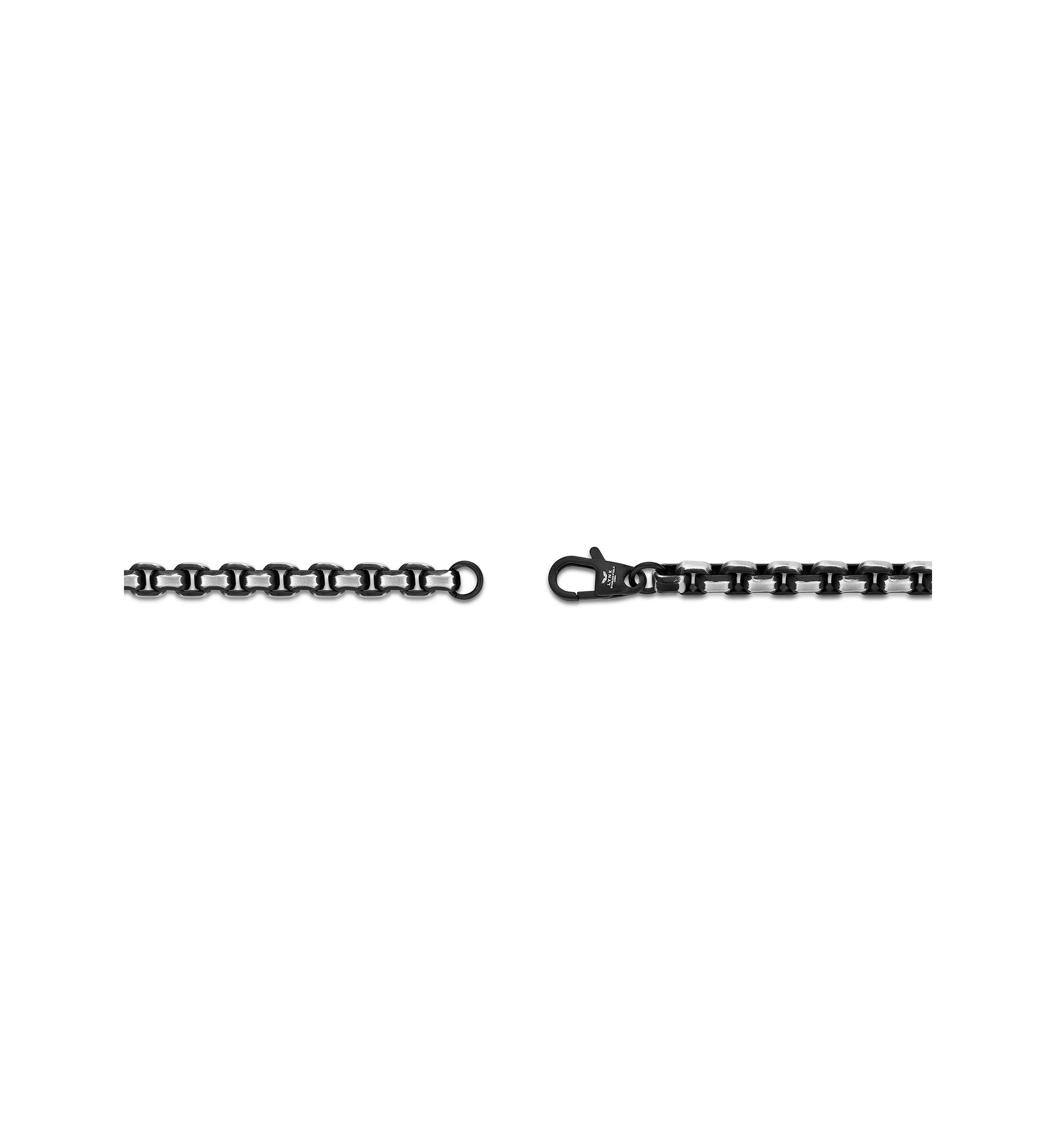 Stainless Steel 5MM Round Box Chain Necklace with Black Ion Plating, 20" Length