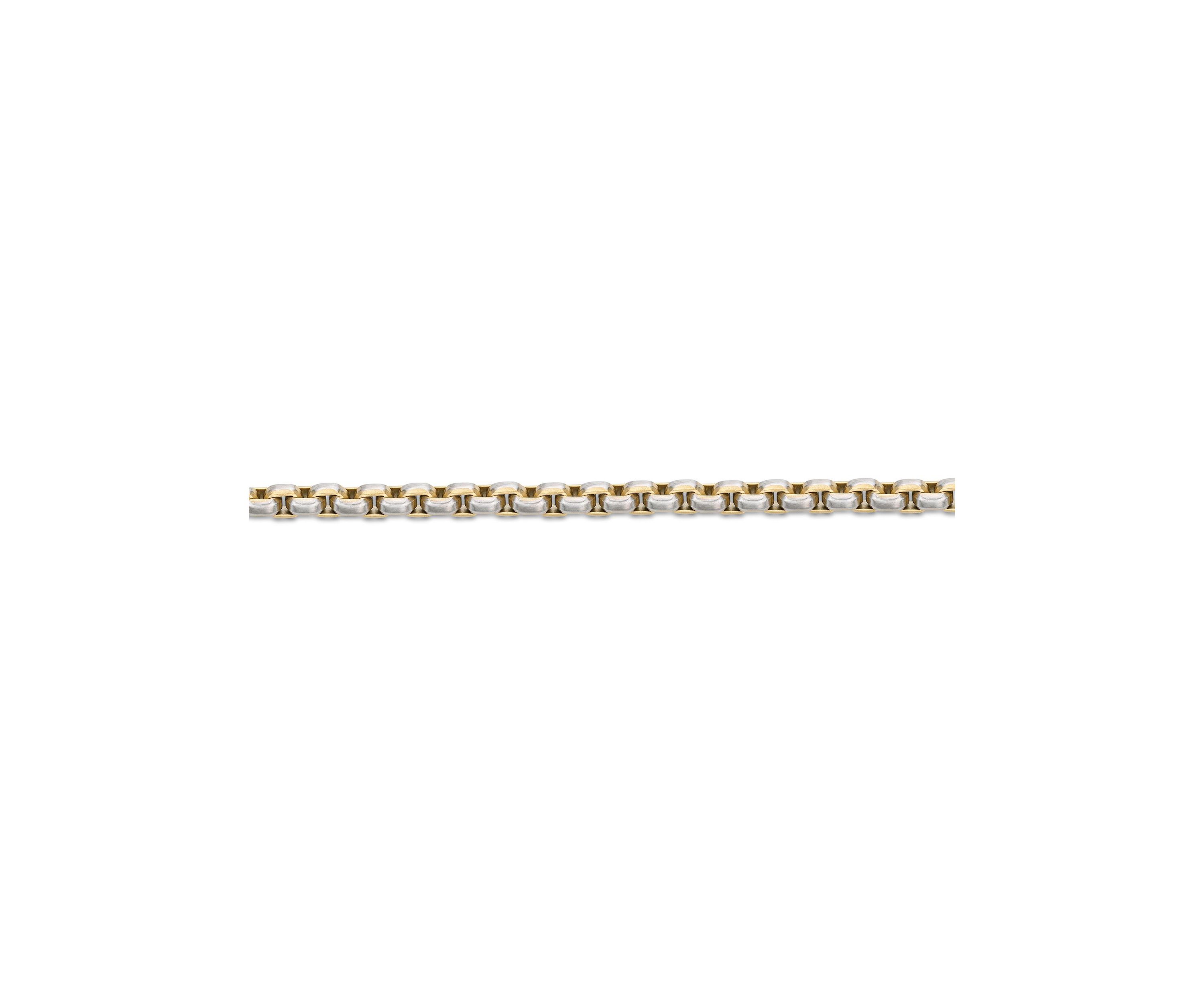 Stainless Steel 5MM Round Box Chain Necklace with Goldtone Ion Plating, 18" Length