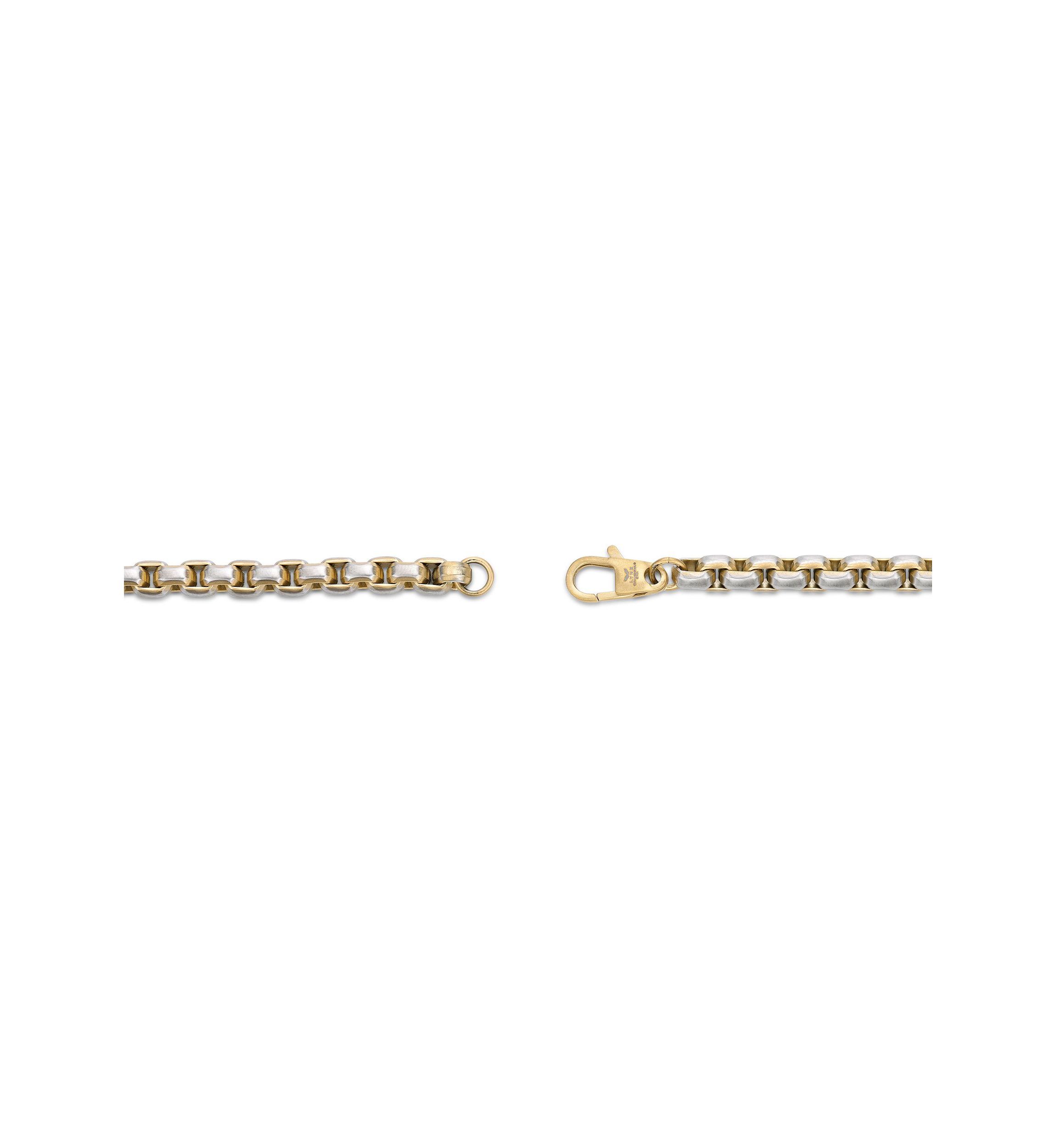 Stainless Steel 5MM Round Box Chain Necklace with Goldtone Ion Plating, 18" Length