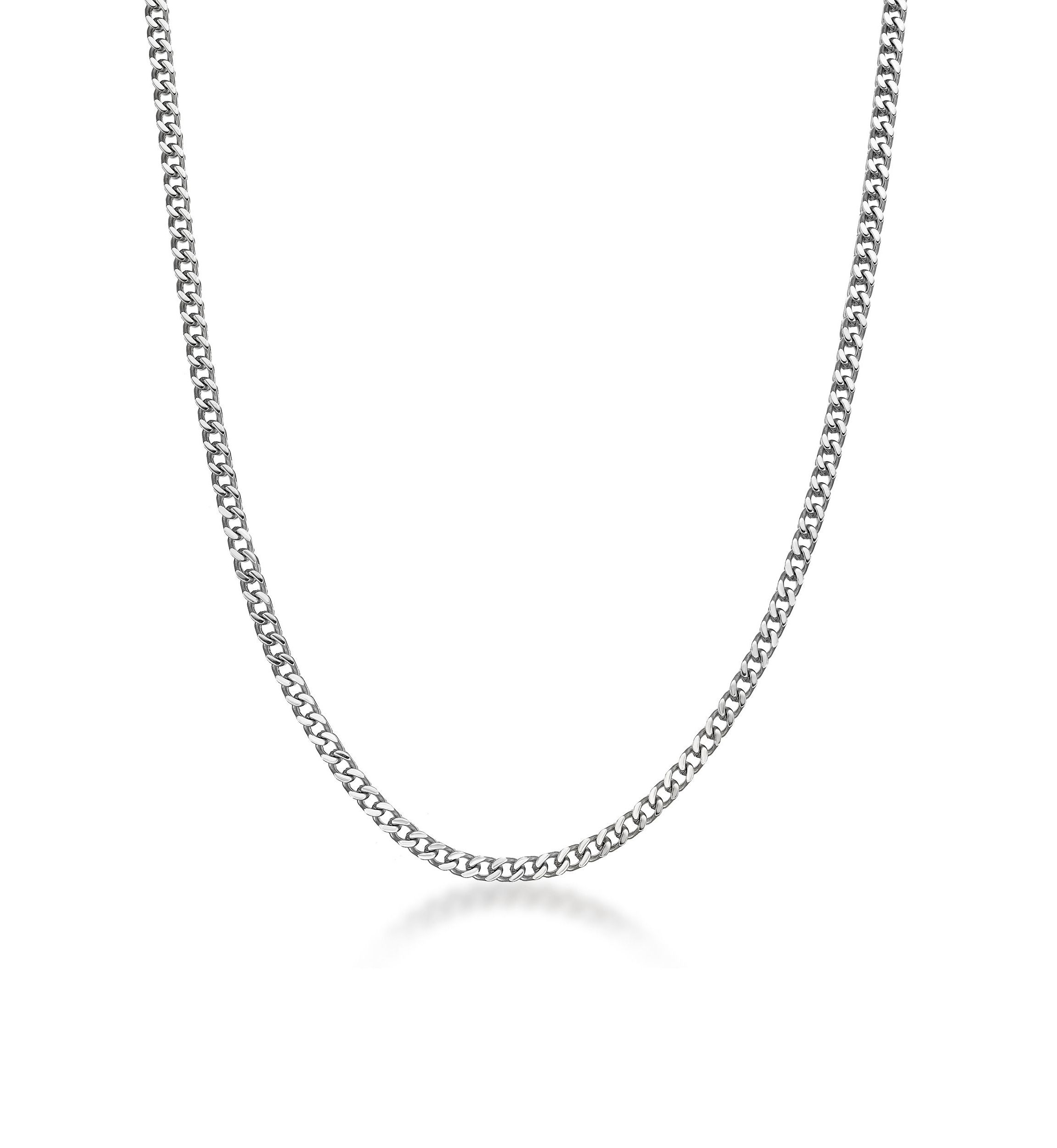 Stainless Steel 4MM Foxtail Chain Necklace with Push Lock, 22"