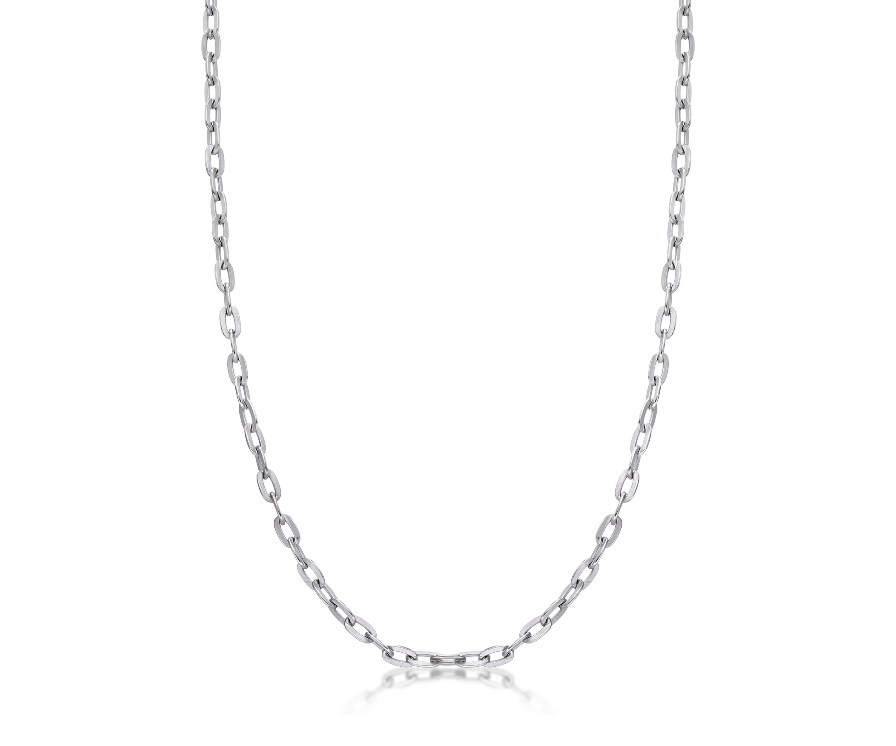 Stainless Steel 6MM Square Rolo Chain Necklace, 18" Length