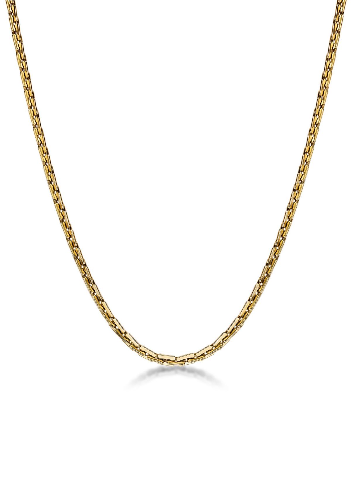 Stainless Steel 4.5MM Link Chain Necklace with Goldtone Ion Plating, 18" Length