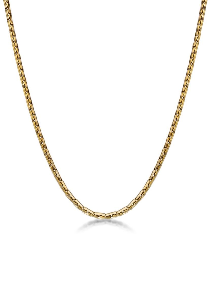 Stainless Steel 4.5MM Link Chain Necklace with Goldtone Ion Plating, 18" Length