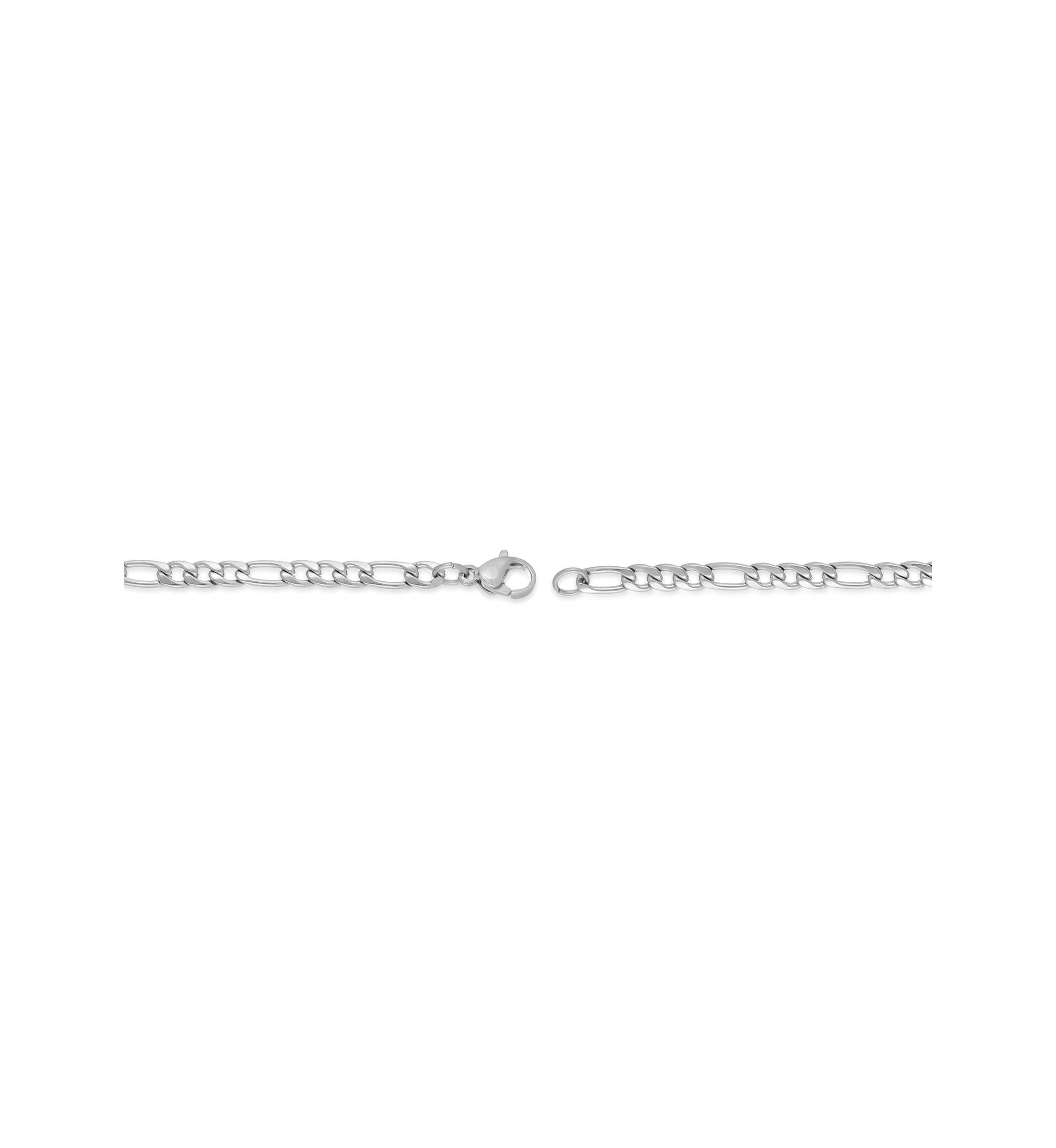 Stainless Steel 4MM Figaro Chain Necklace, 18" Length
