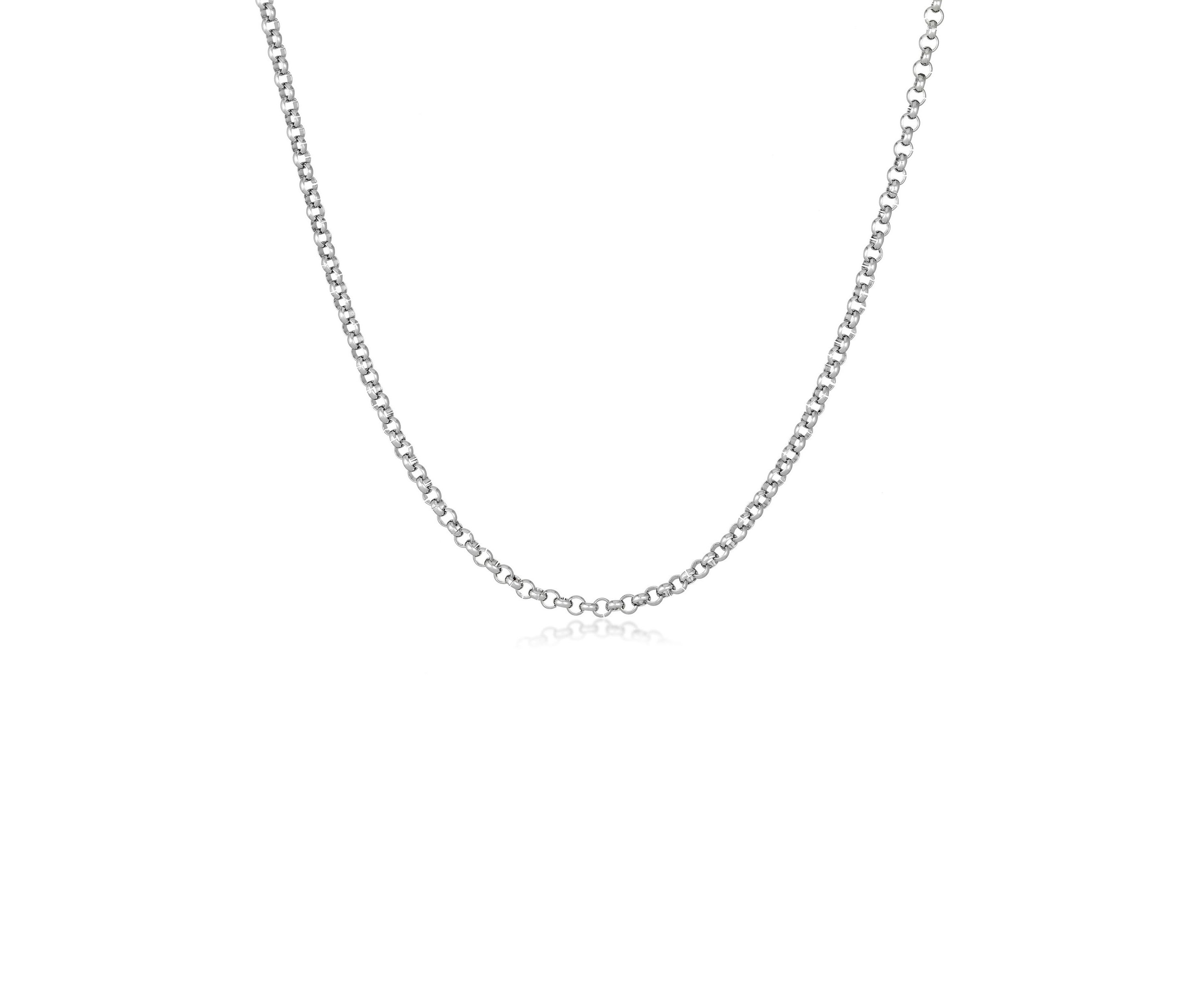 Stainless Steel 3MM Rolo Chain Necklace, 20" Length