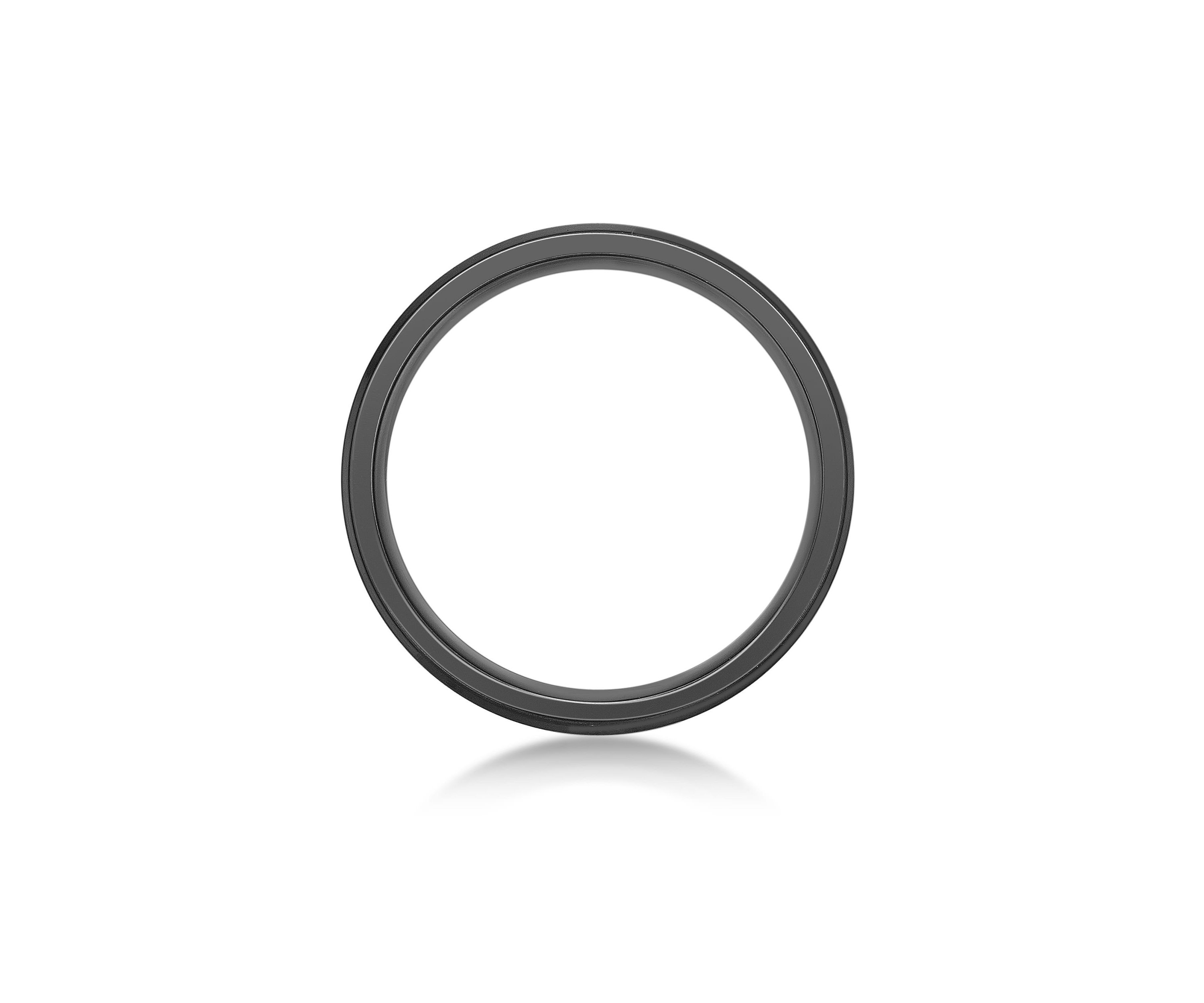 Black Zirconium Flat Edge Ring - 6 MM