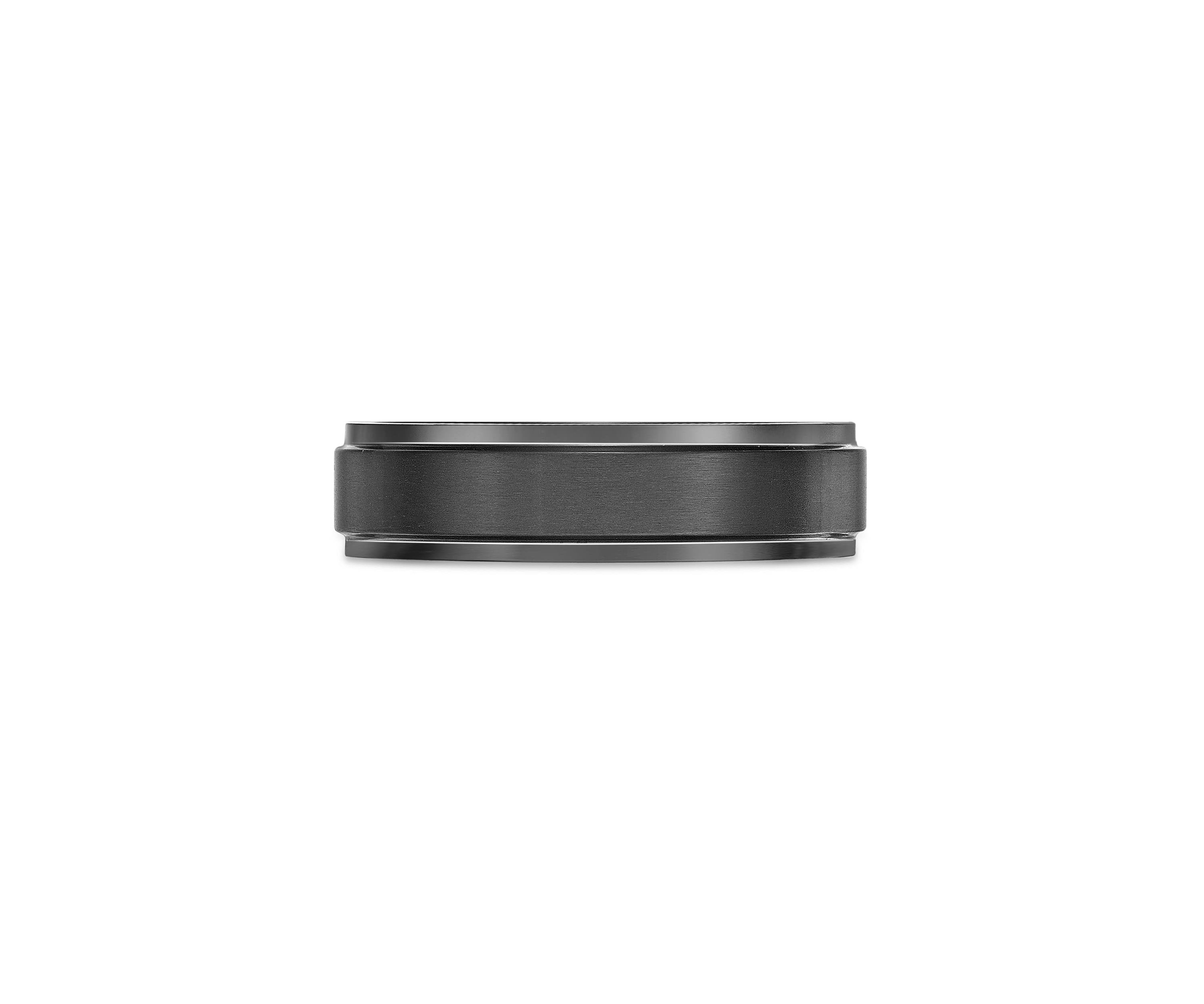 Black Zirconium Flat Edge Ring - 6 MM