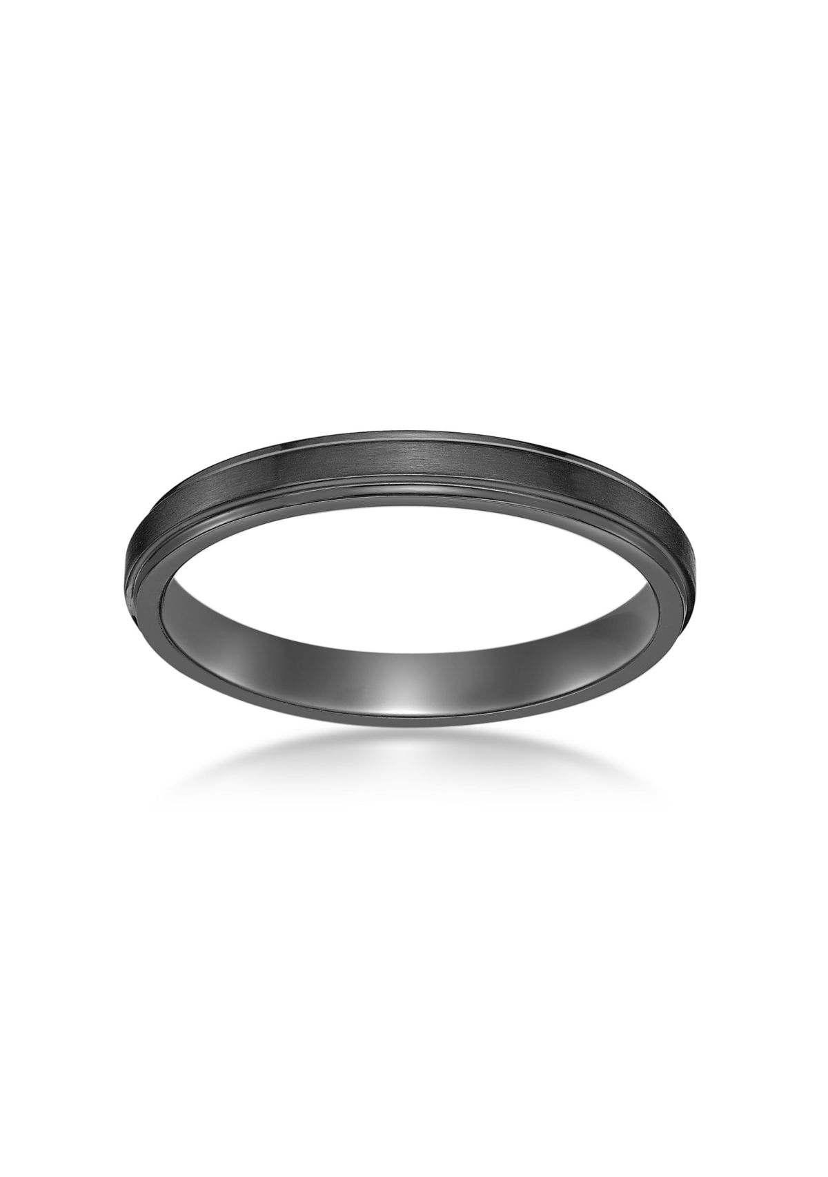 Black Zirconium Flat Edge Ring - 3MM