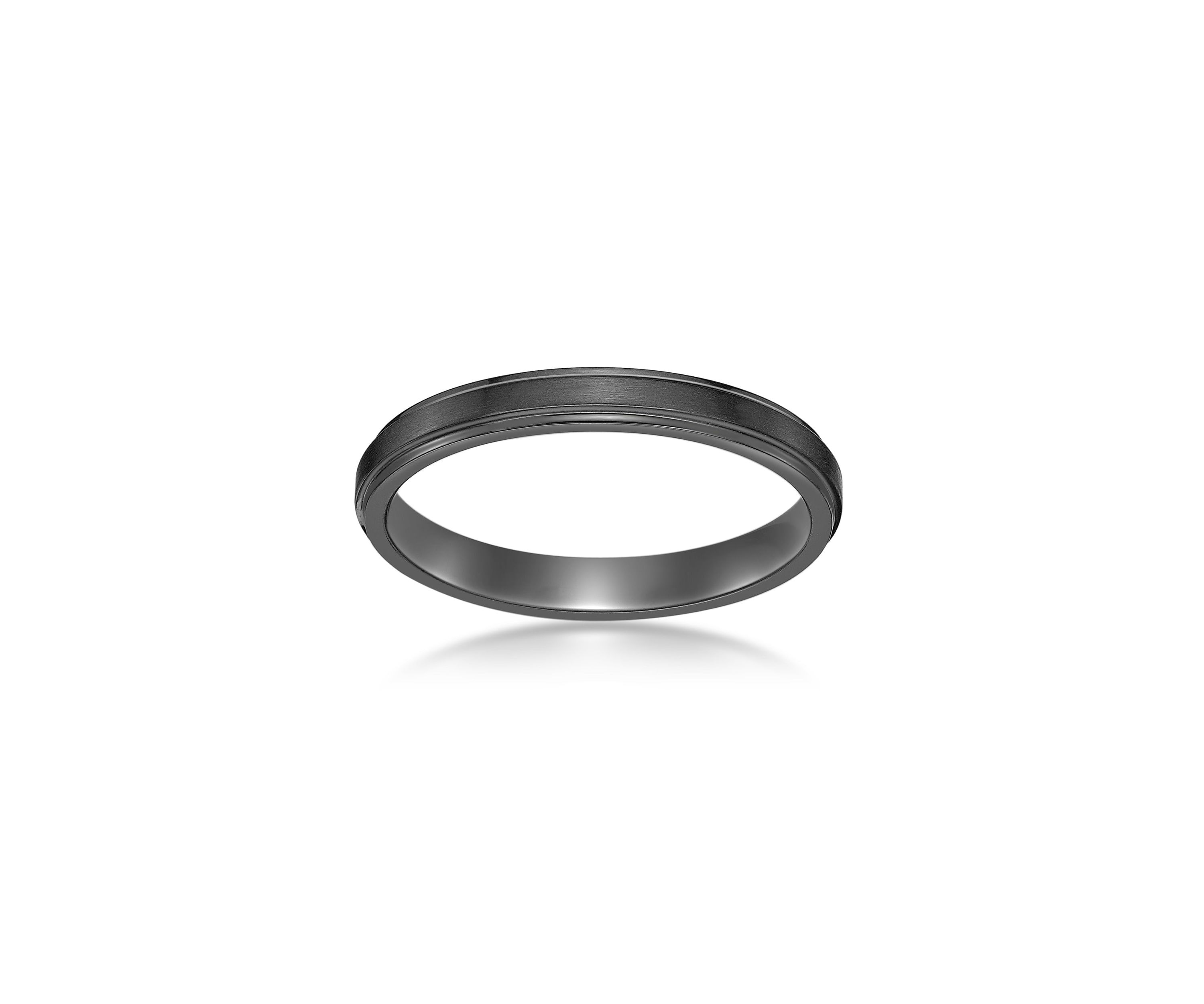 Black Zirconium Flat Edge Ring - 3MM