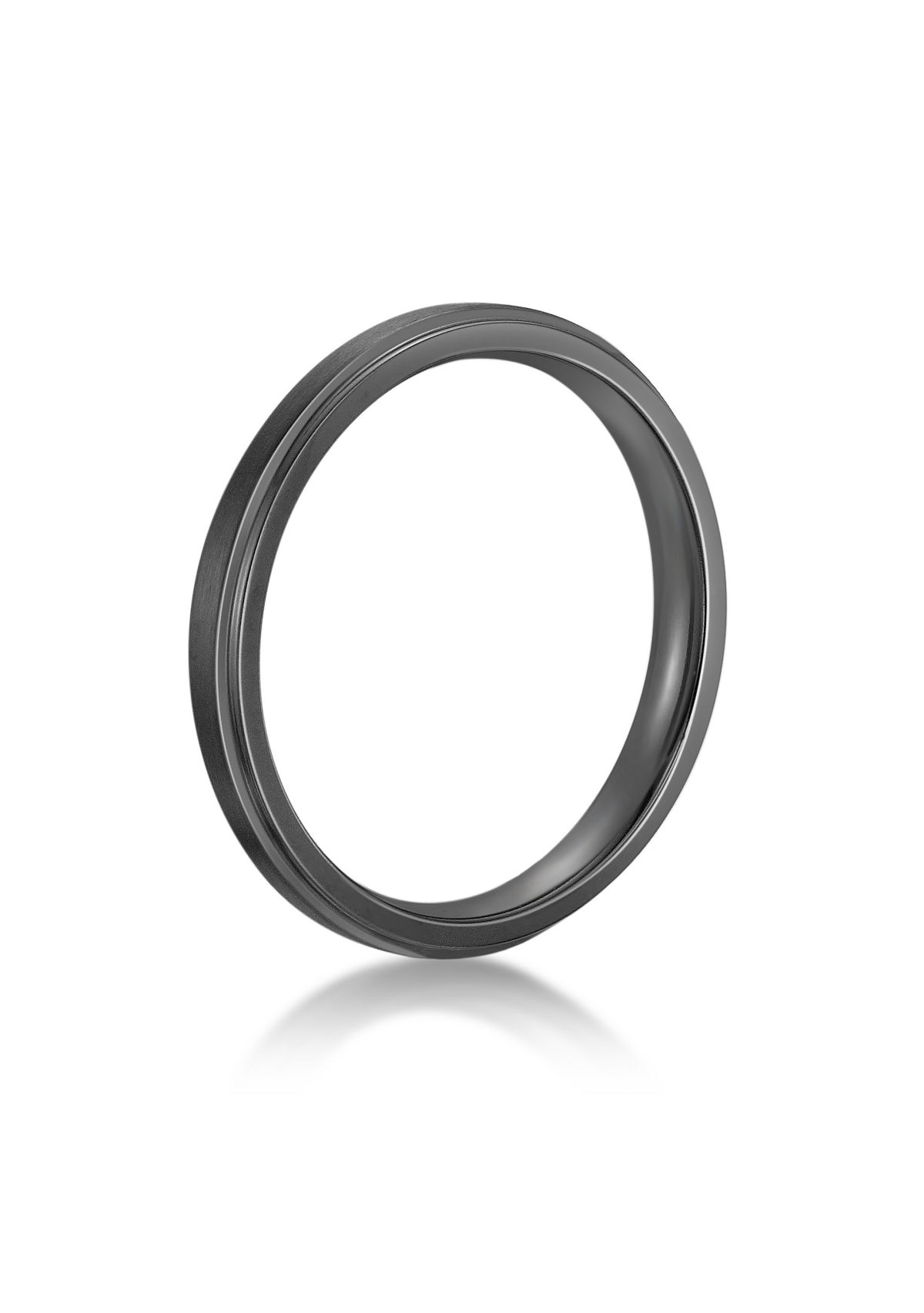 Black Zirconium Flat Edge Ring - 3MM