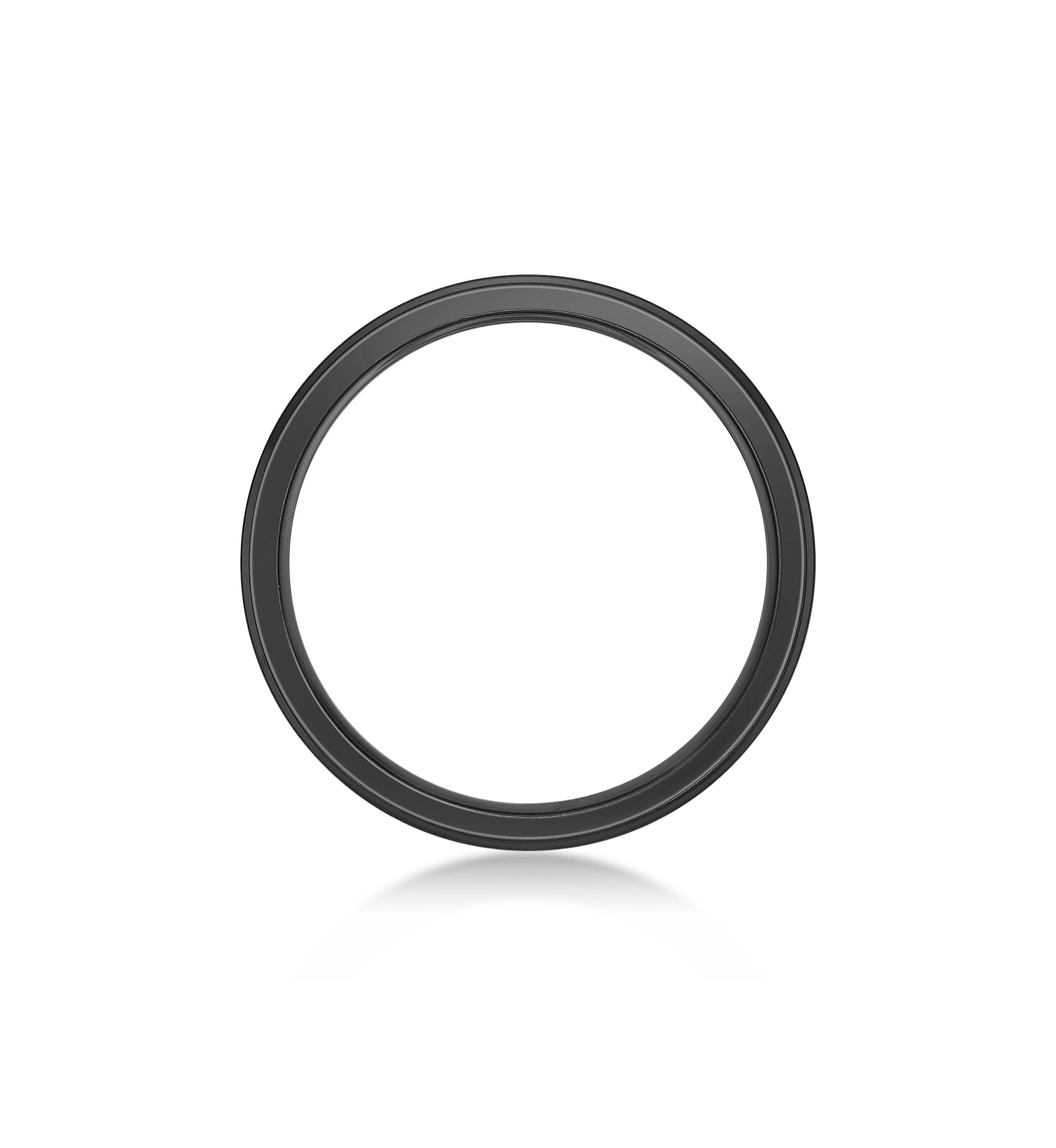Black Zirconium Flat Edge Ring - 3MM