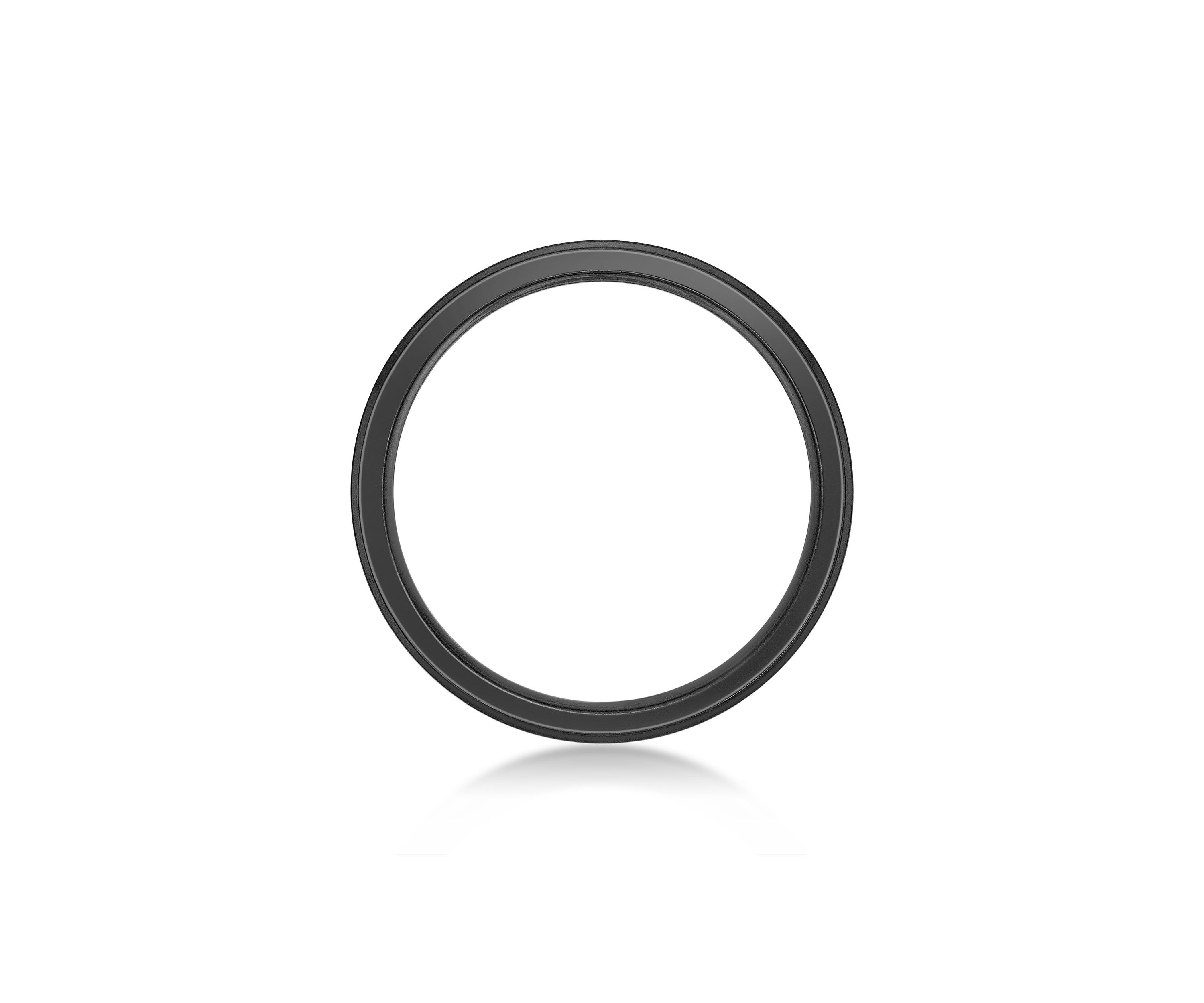 Black Zirconium Flat Edge Ring - 3MM