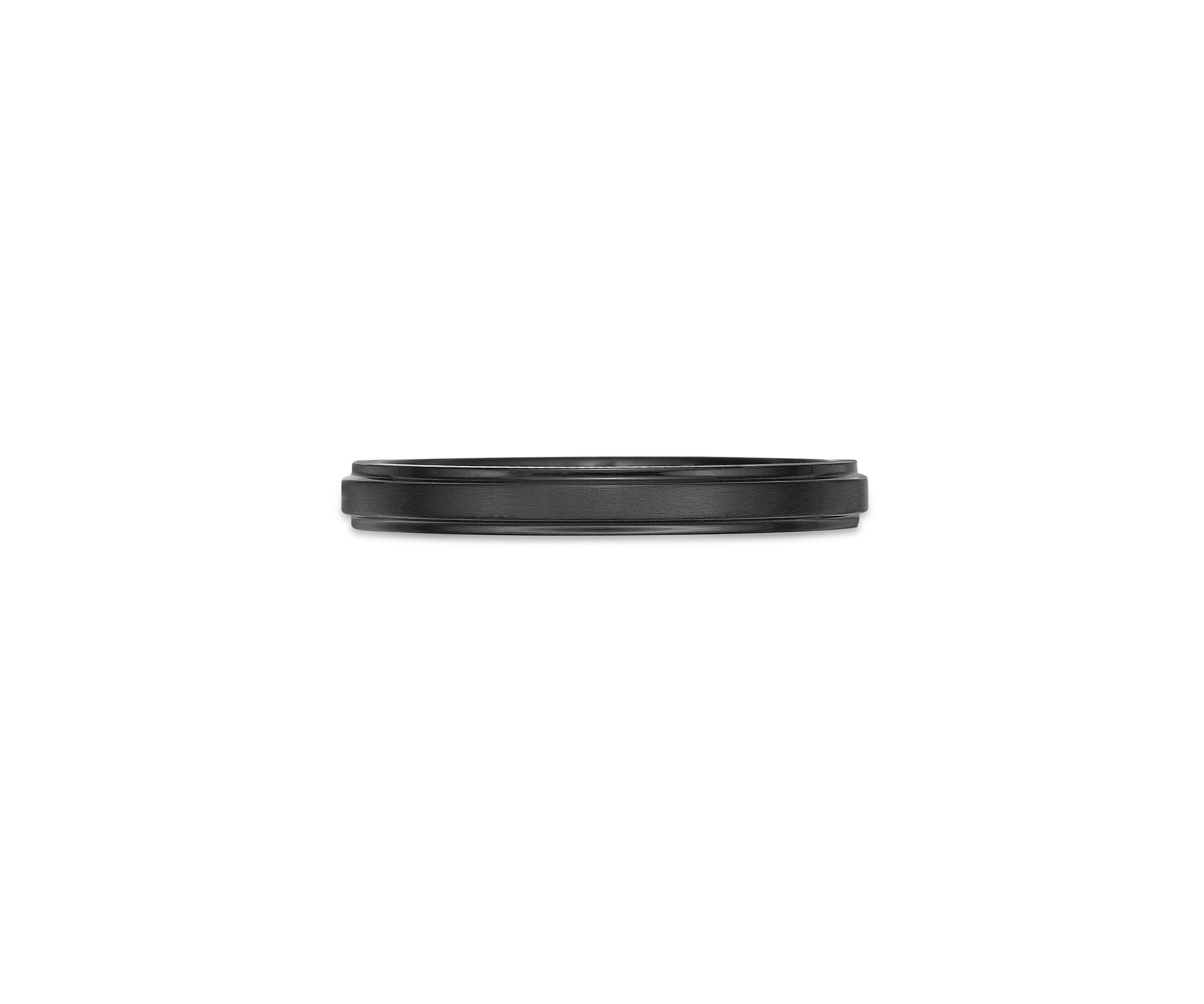 Black Zirconium Flat Edge Ring - 3MM