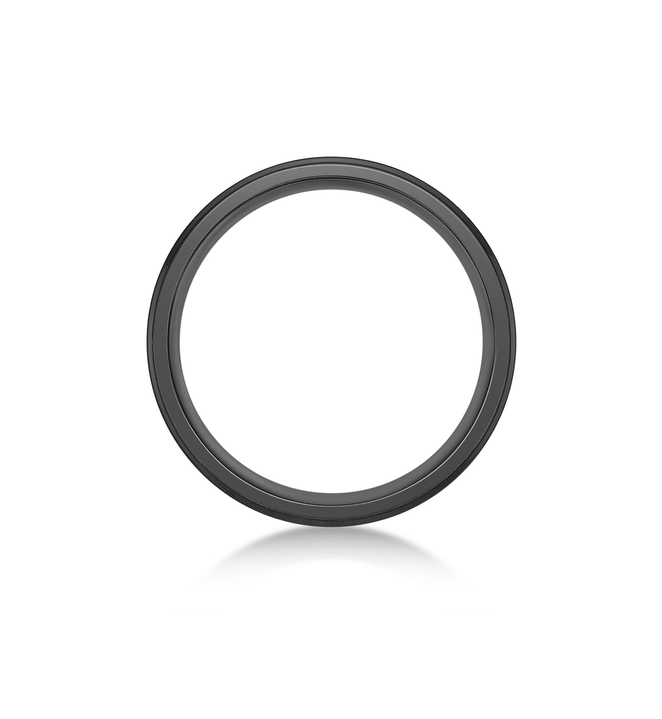 Black Zirconium Flat Edge Ring - 8MM